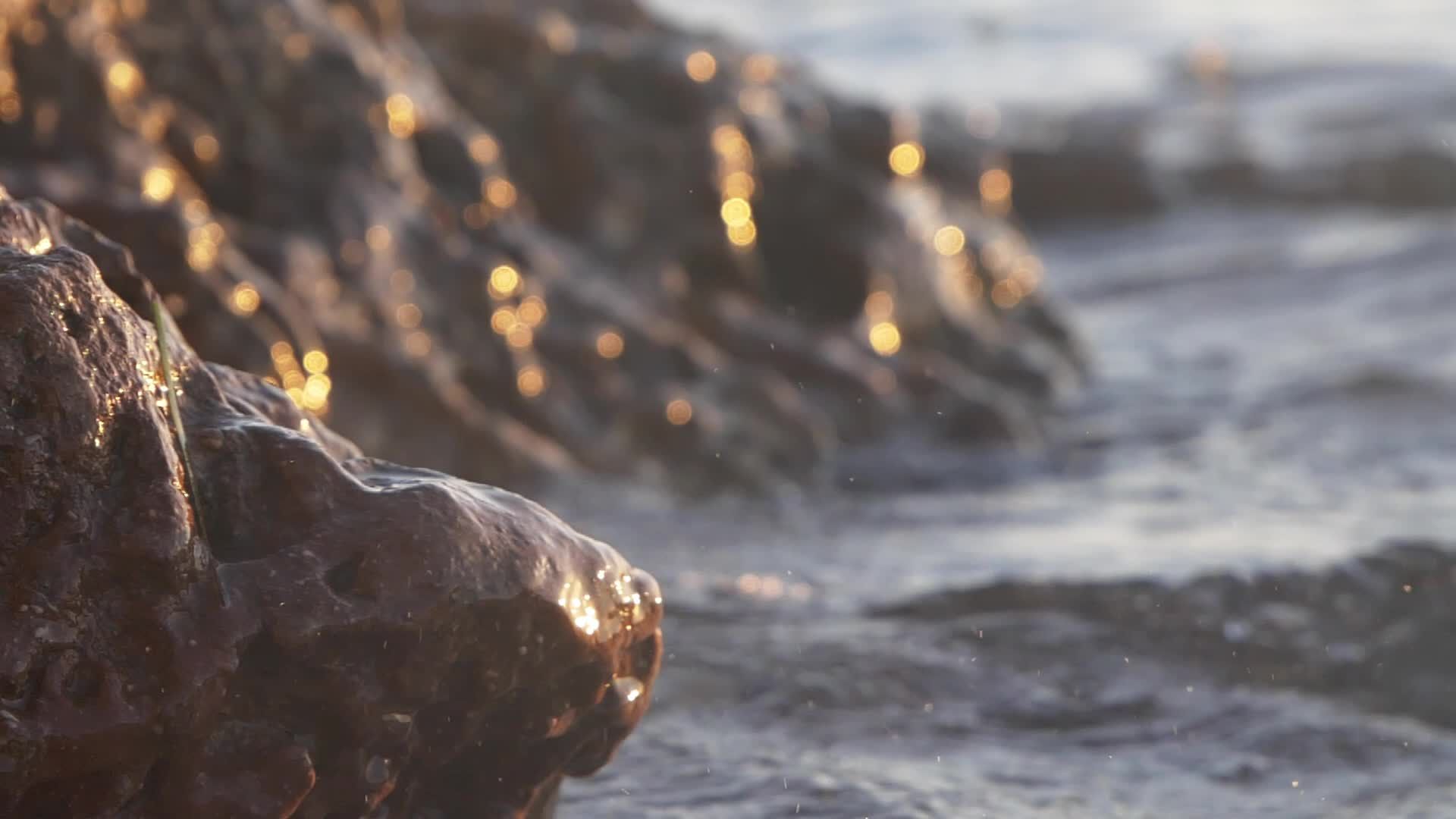 Captivating Ocean Waves Crashing on Rocky Shore Free Stock Video ...