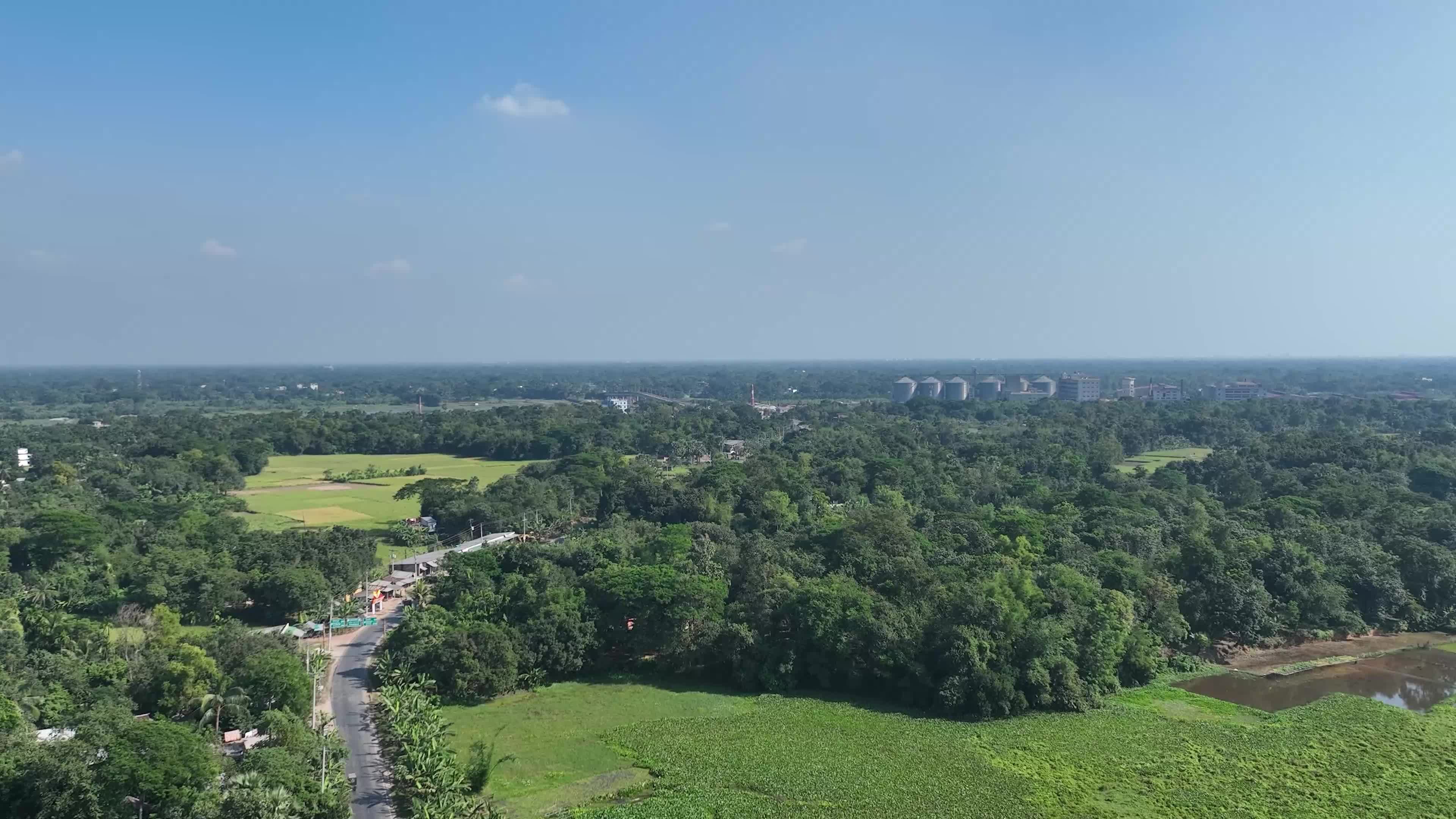Scenic Aerial View of Lush Bangladesh Countryside Free Stock Video ...