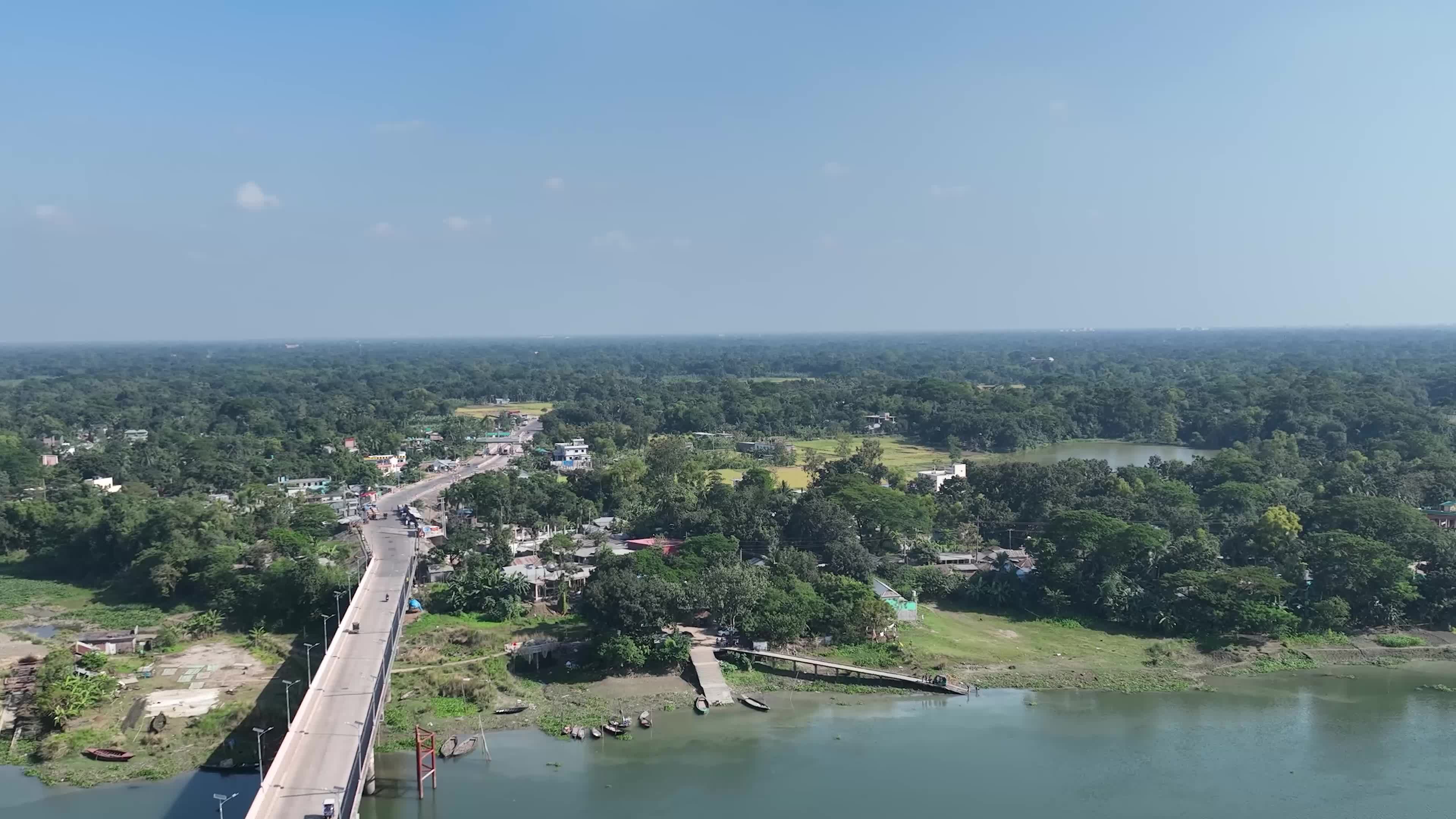 Luchtfoto van het idyllische dorpslandschap van bangladesh gratis