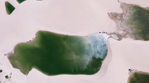 Aerial Footage Of A Desert Lagoon