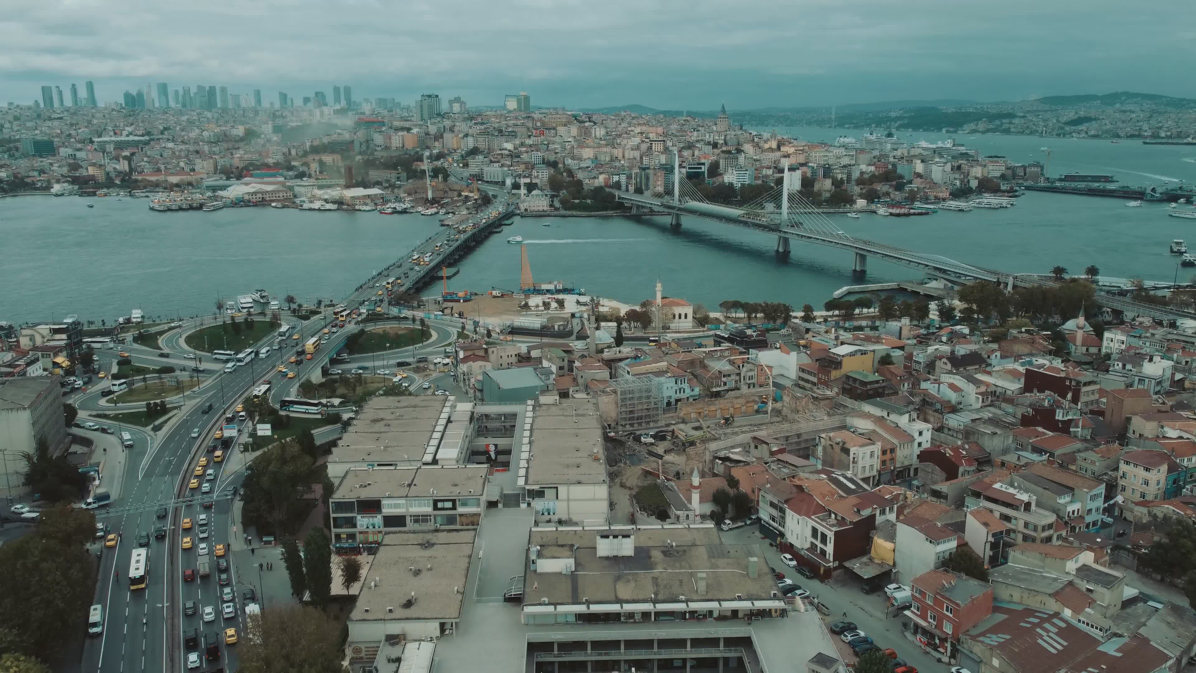 Aerial View of Istanbul's Bridges and Cityscape Free Stock Video ...