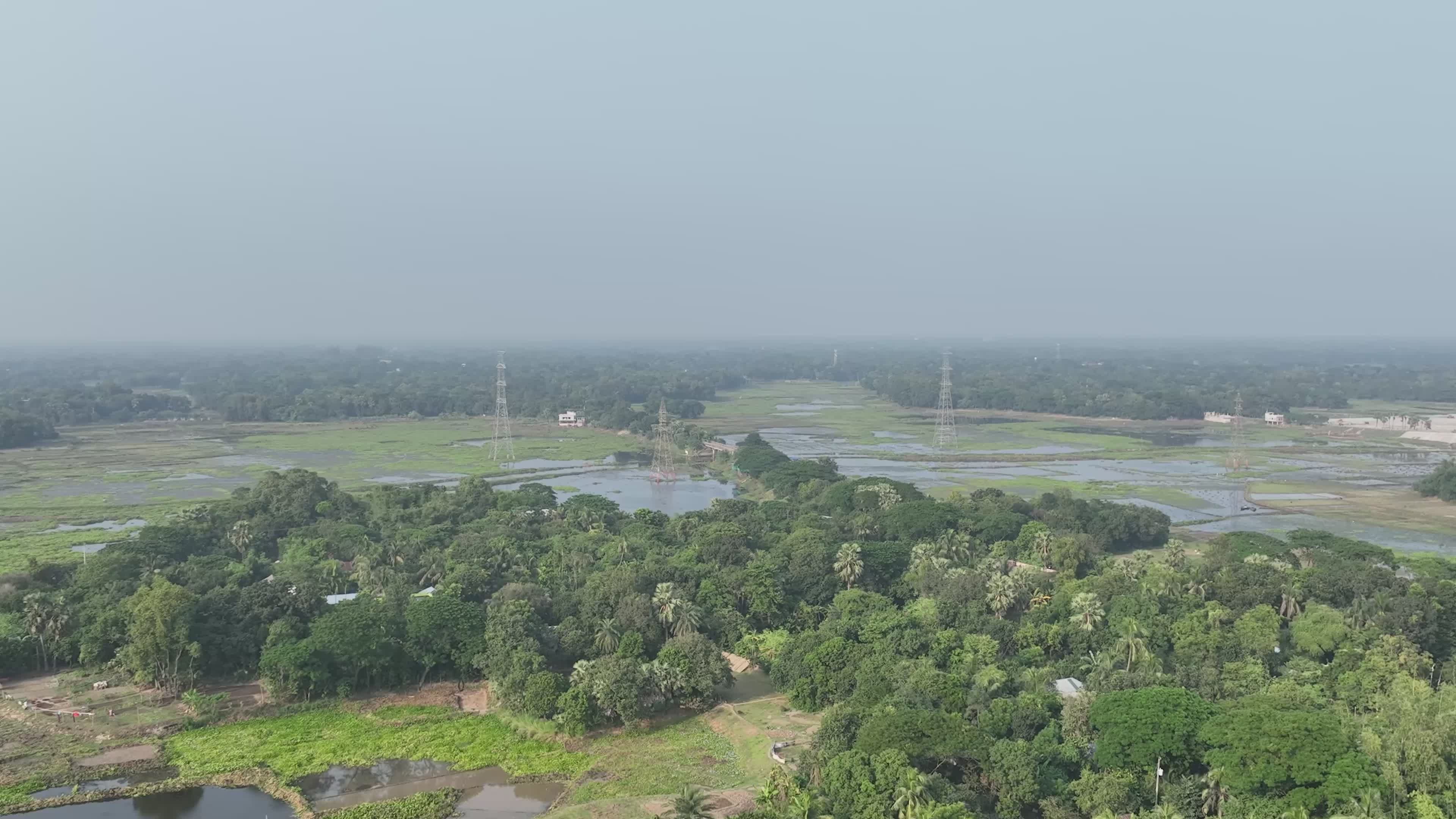Aerial View of Lush Green Bangladeshi Landscape Free Stock Video ...