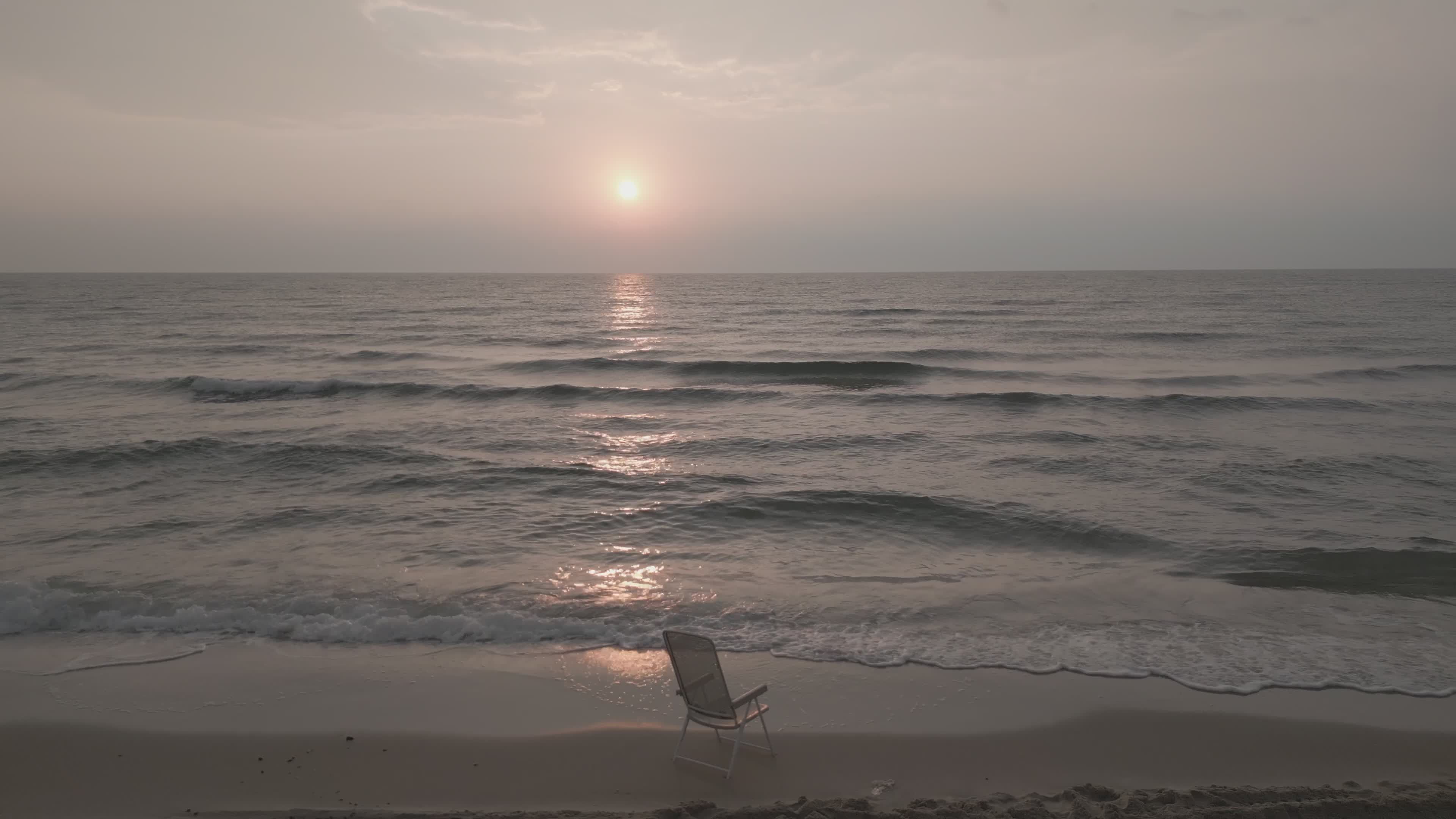 Serene Beach Sunset with Relaxing Waves Free Stock Video Footage ...
