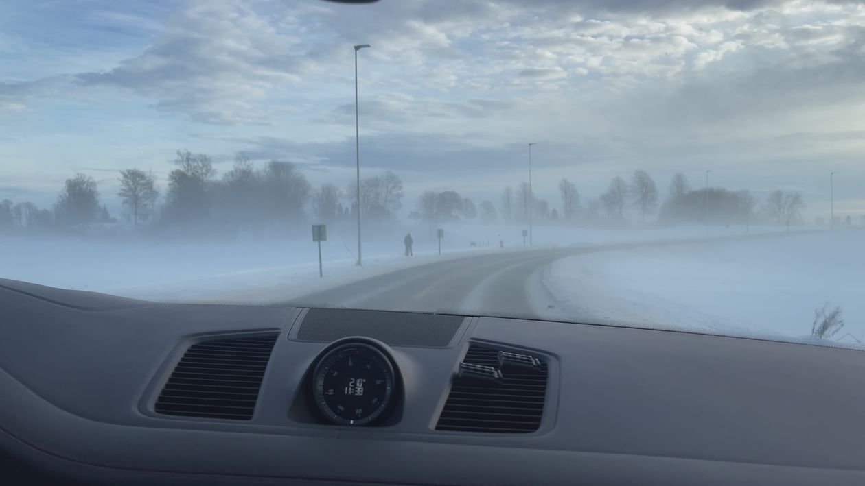 Driving Through a Foggy Snowy Road in Winter Free Stock Video Footage ...
