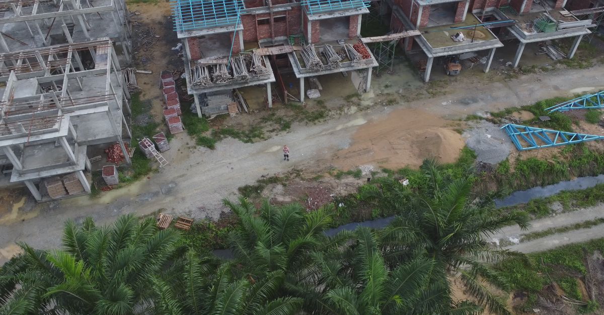Unfinished Community Development Project Aerial View of Unfinished Housing Development Site Free Stock Video ...