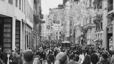bustling istiklal street in istanbul turkey