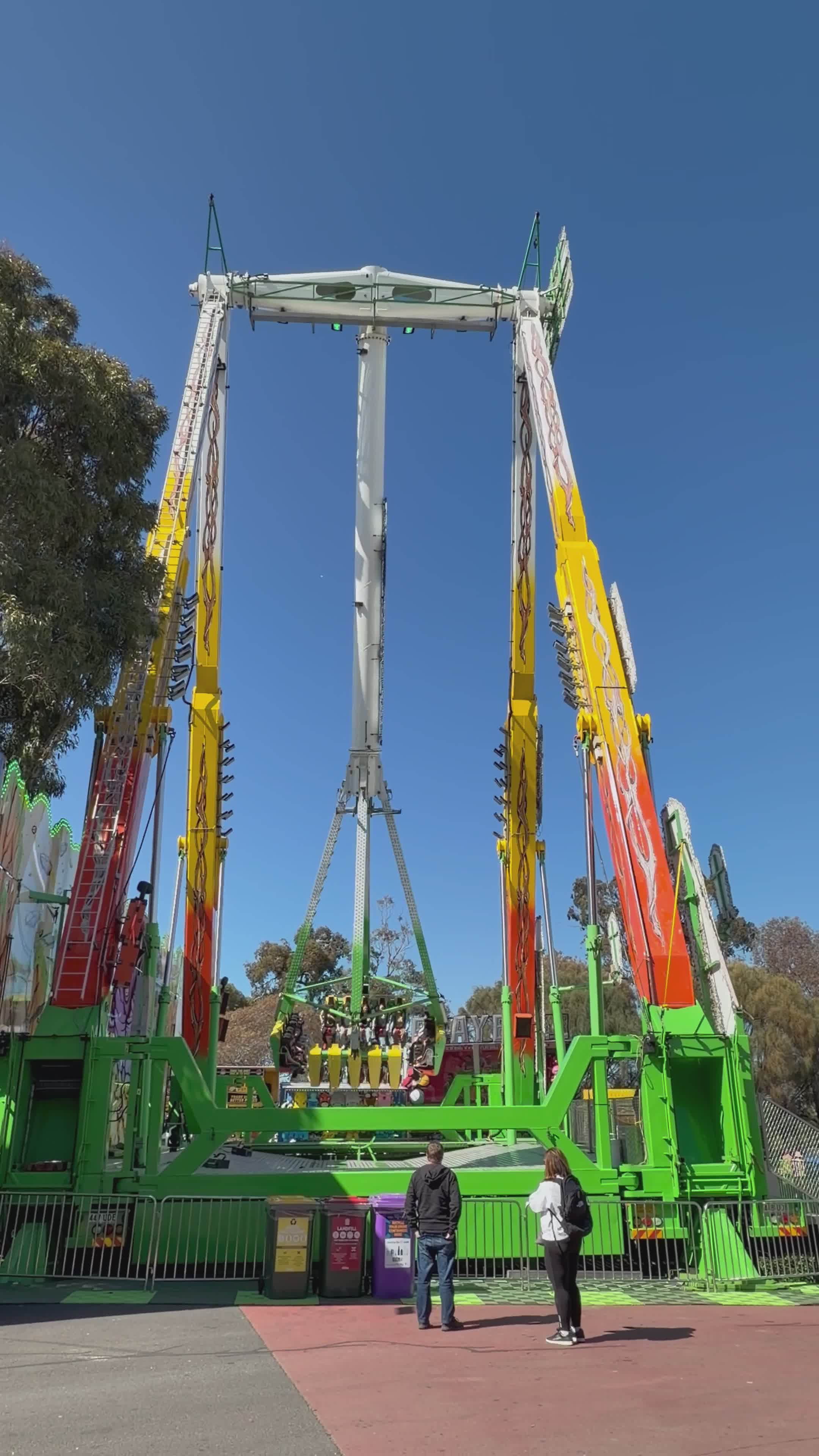 Thrilling Pendulum Ride at Vibrant Fairground Free Stock Video Footage ...
