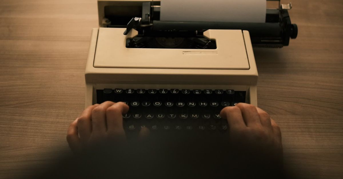 Video Using Typewriter Hands Typing on Vintage Typewriter in Office Free Stock Video Footage ...