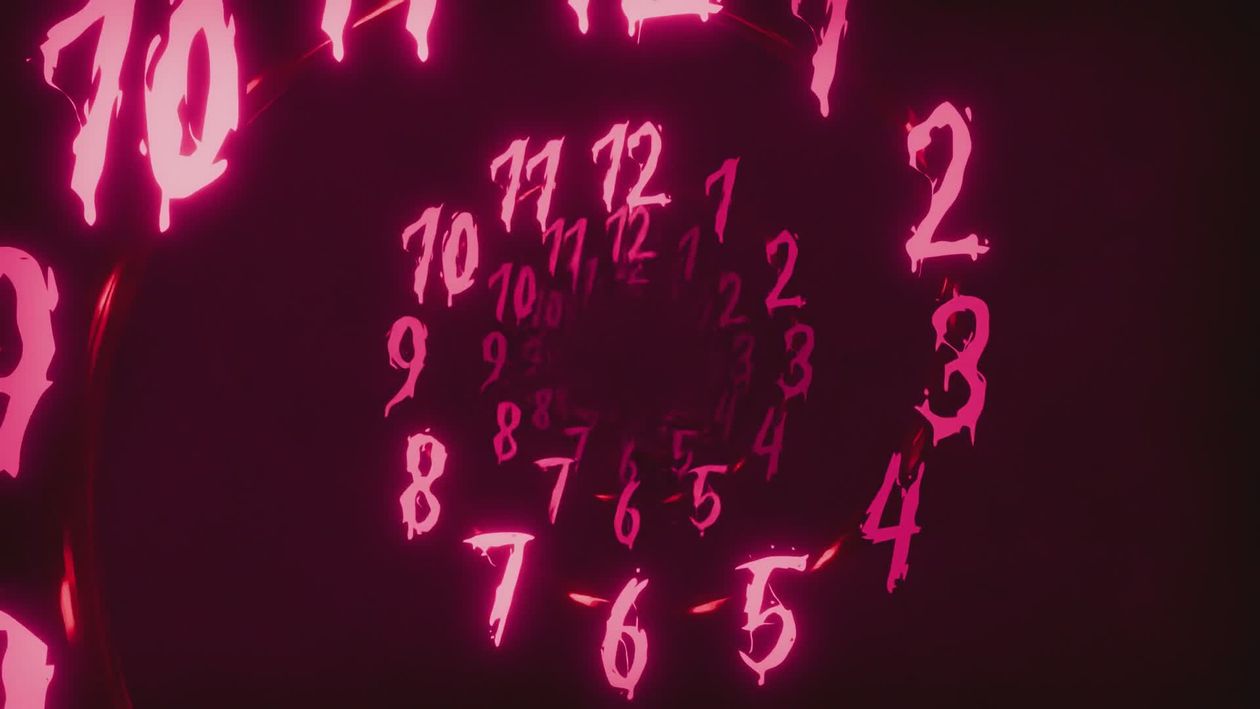 Abstract Spinning Neon Numbers Animation Free Stock Video Footage ...