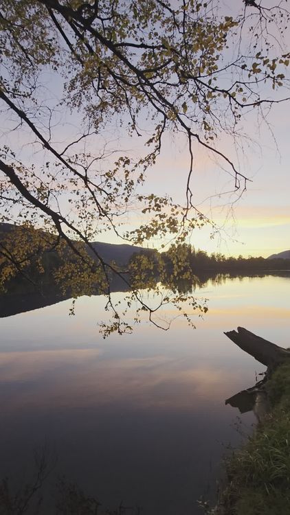 Serene Lakeside Sunset with Autumn Twilight Free Stock Video Footage ...