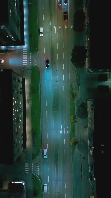 Aerial Night View of Scandinavian City Streets Free Stock Video Footage ...
