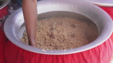 chef preparing traditional biryani dish