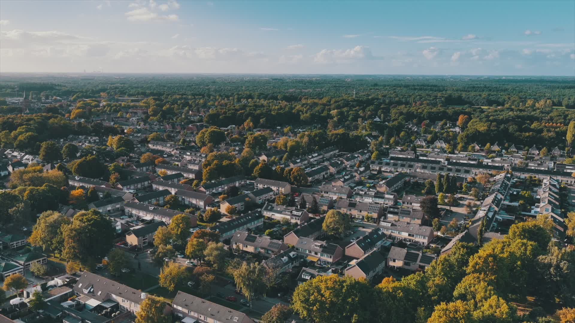 Aerial View of Dutch Village in Autumn Free Stock Video Footage ...