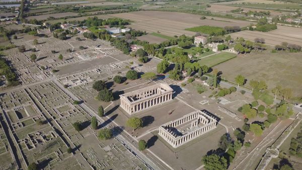 Aerial View of Ancient Greek Temples in Italy Free Stock Video Footage ...