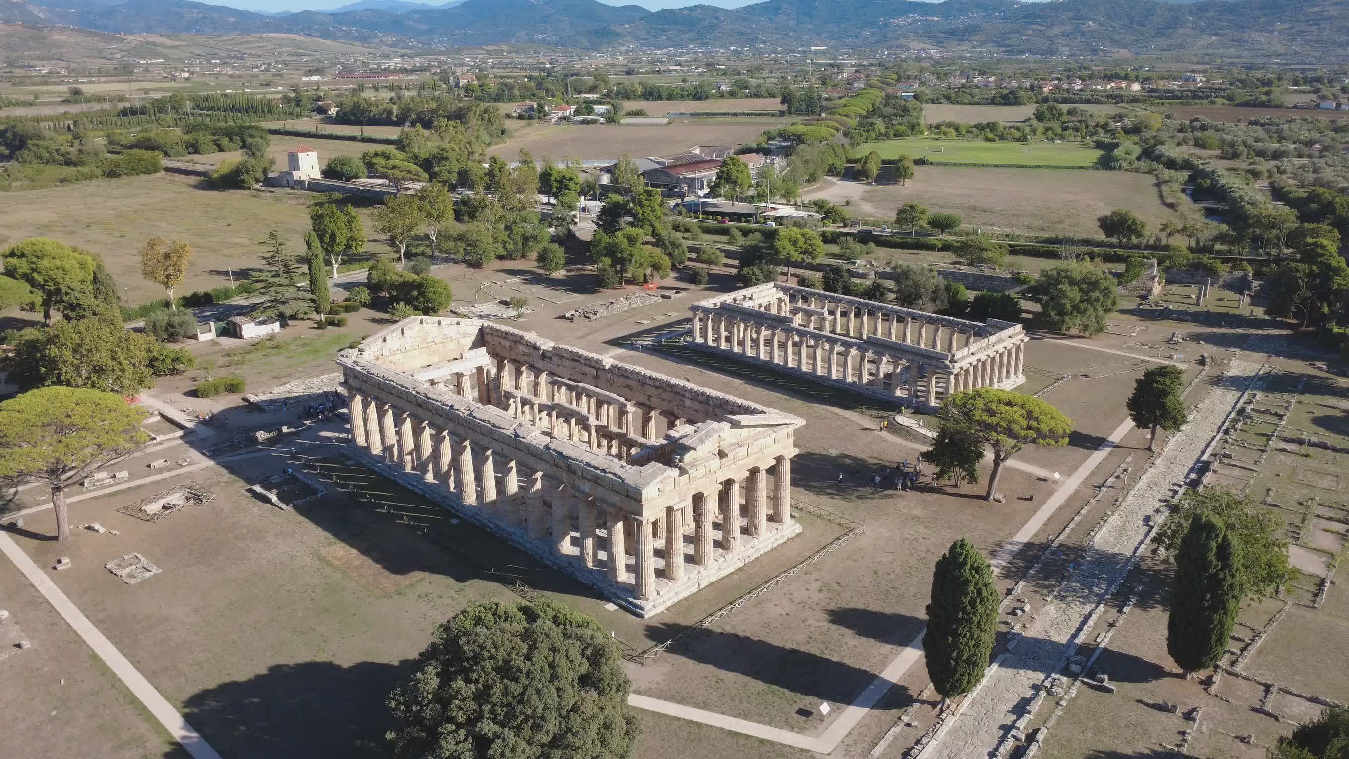Aerial View of Ancient Greek Temples in Italy Free Stock Video Footage ...