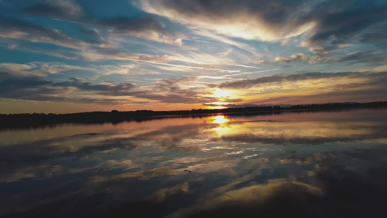 Serene Sunset Over Calm Lake Reflection Free Stock Video Footage ...