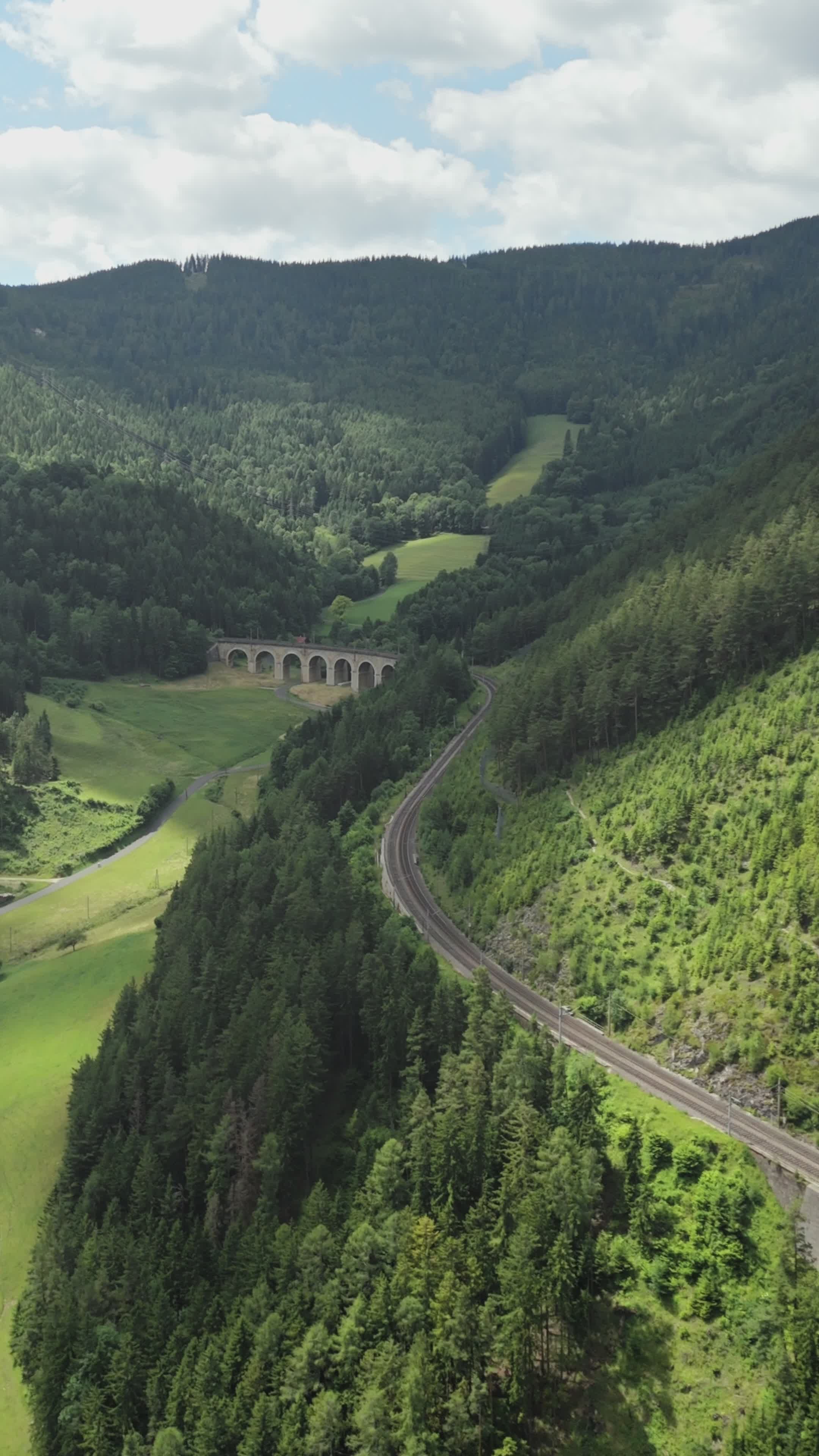 Aerial View of Scenic Austrian Mountain Railway Free Stock Video ...