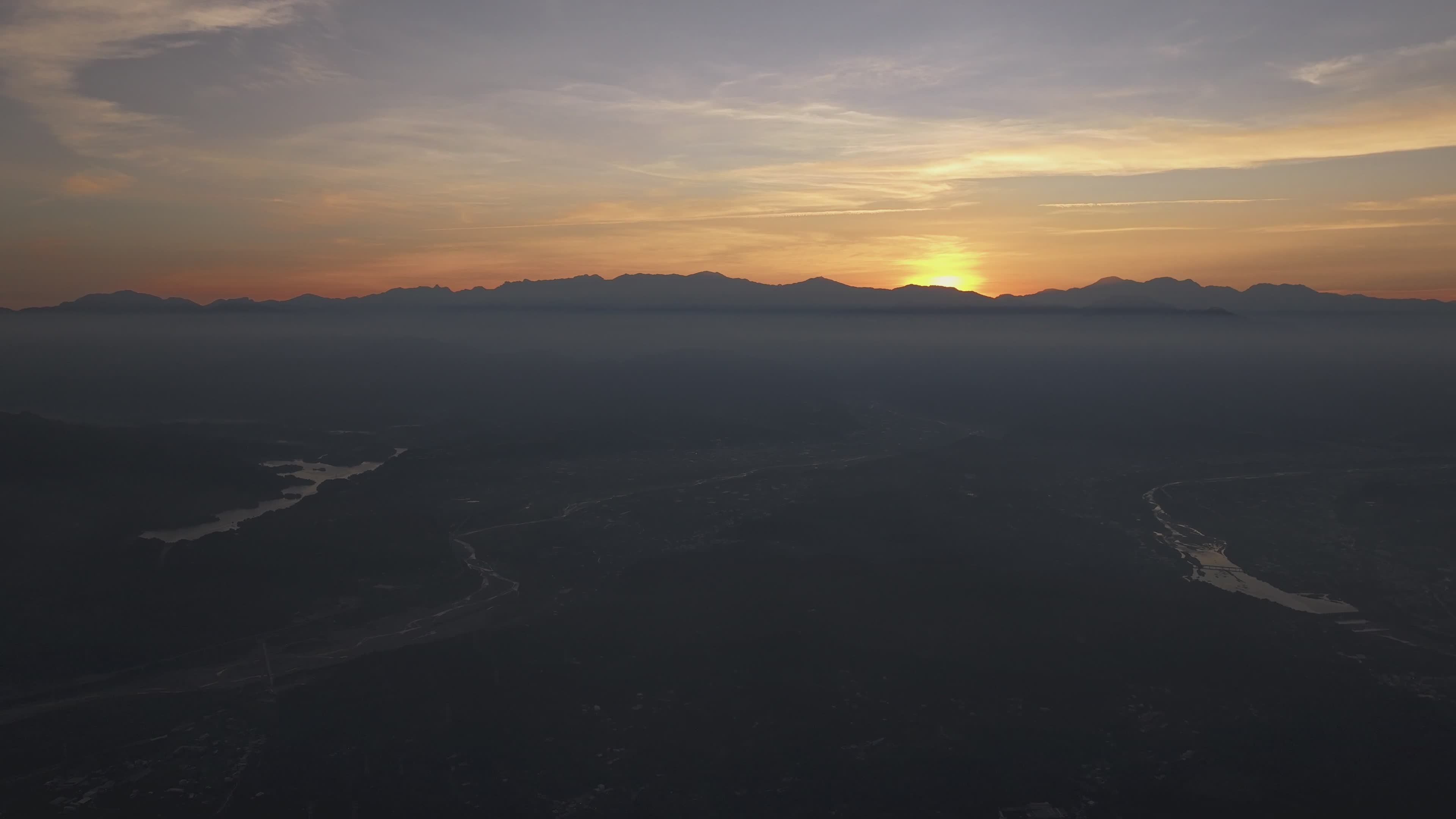 Stunning Aerial Sunset Over Mountain Landscape Free Stock Video Footage ...