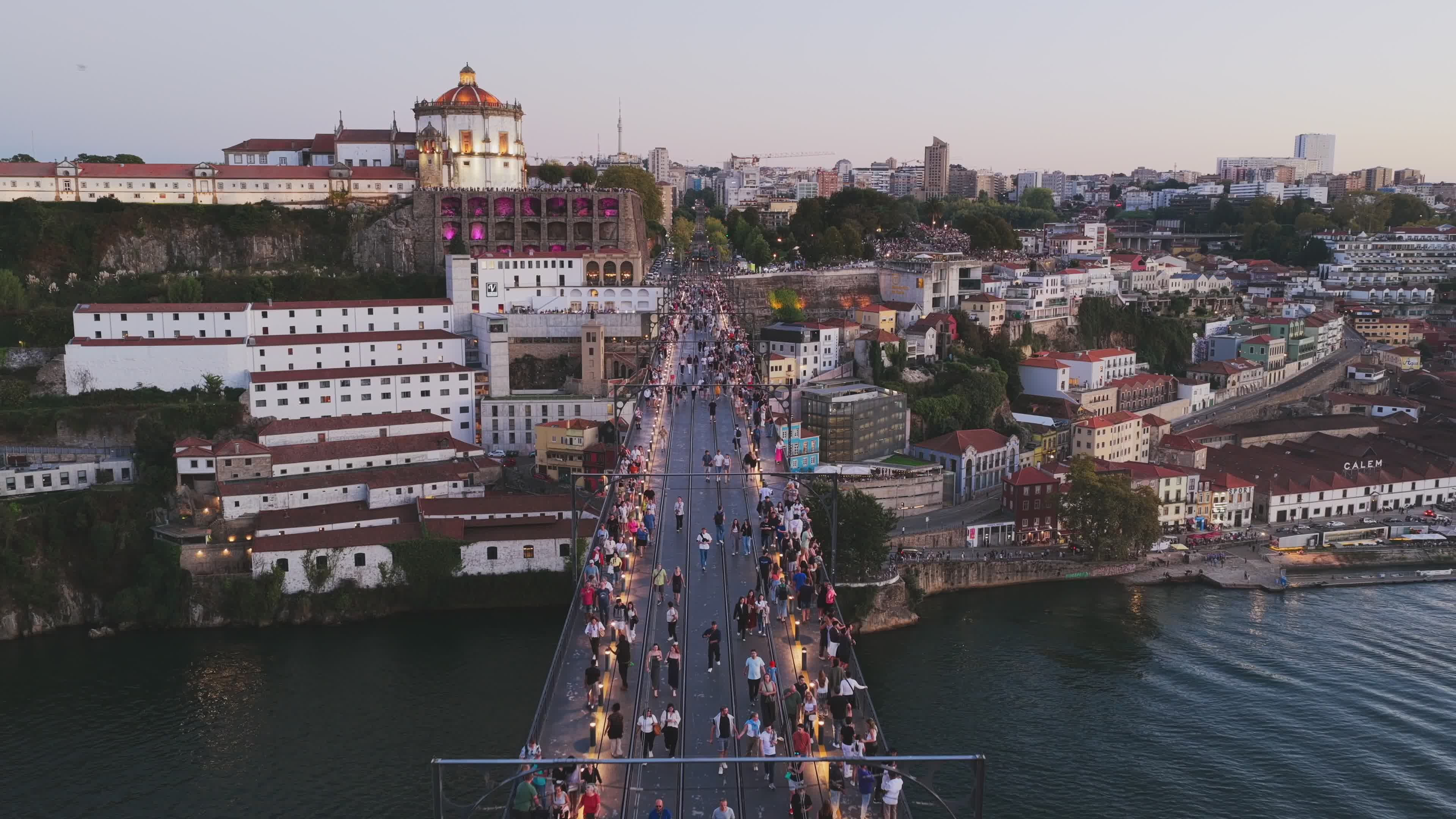 Aerial View of Dom Luís I Bridge in Porto Free Stock Video Footage ...