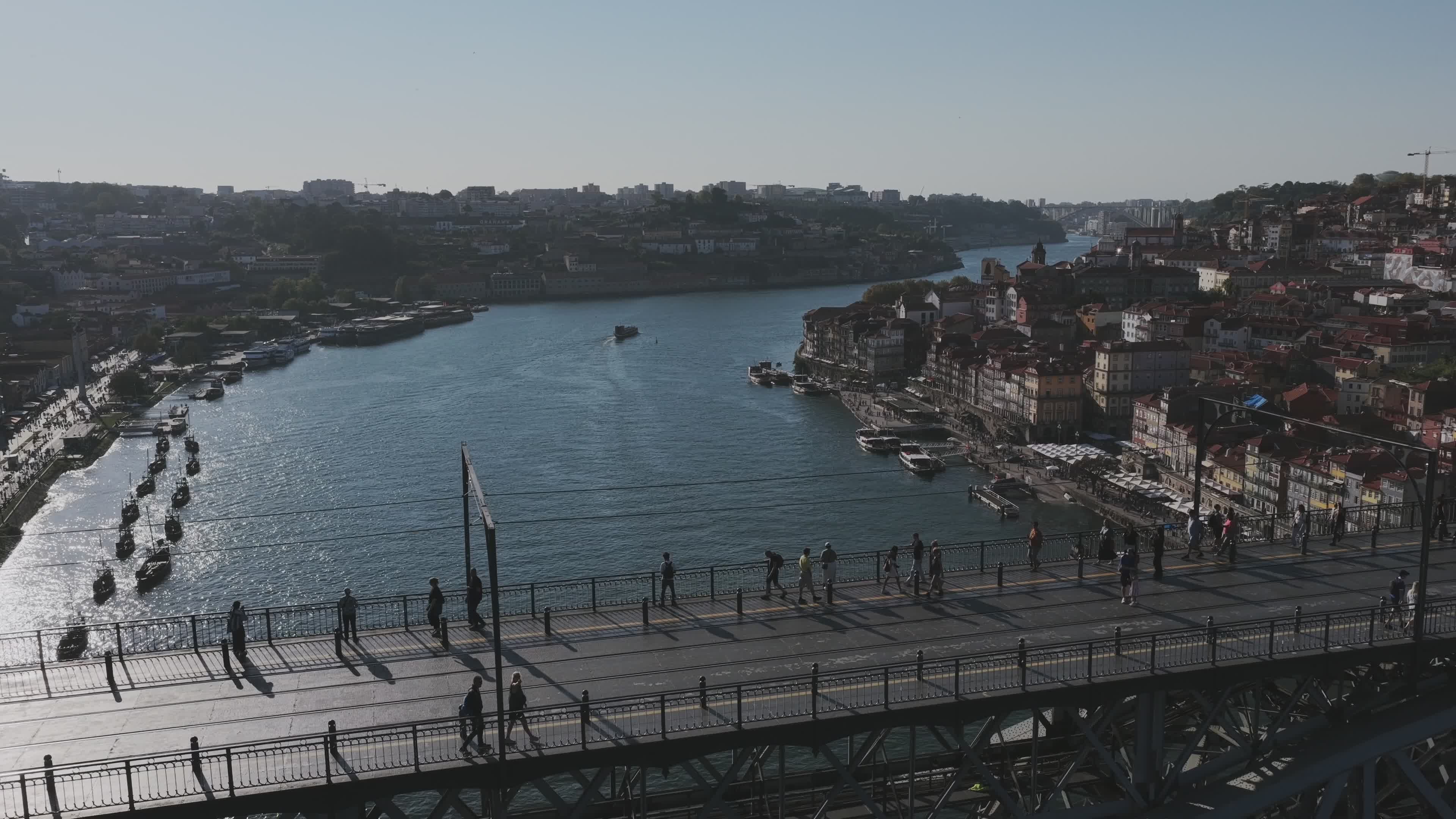 Aerial View of Dom Luis I Bridge in Porto Free Stock Video Footage ...