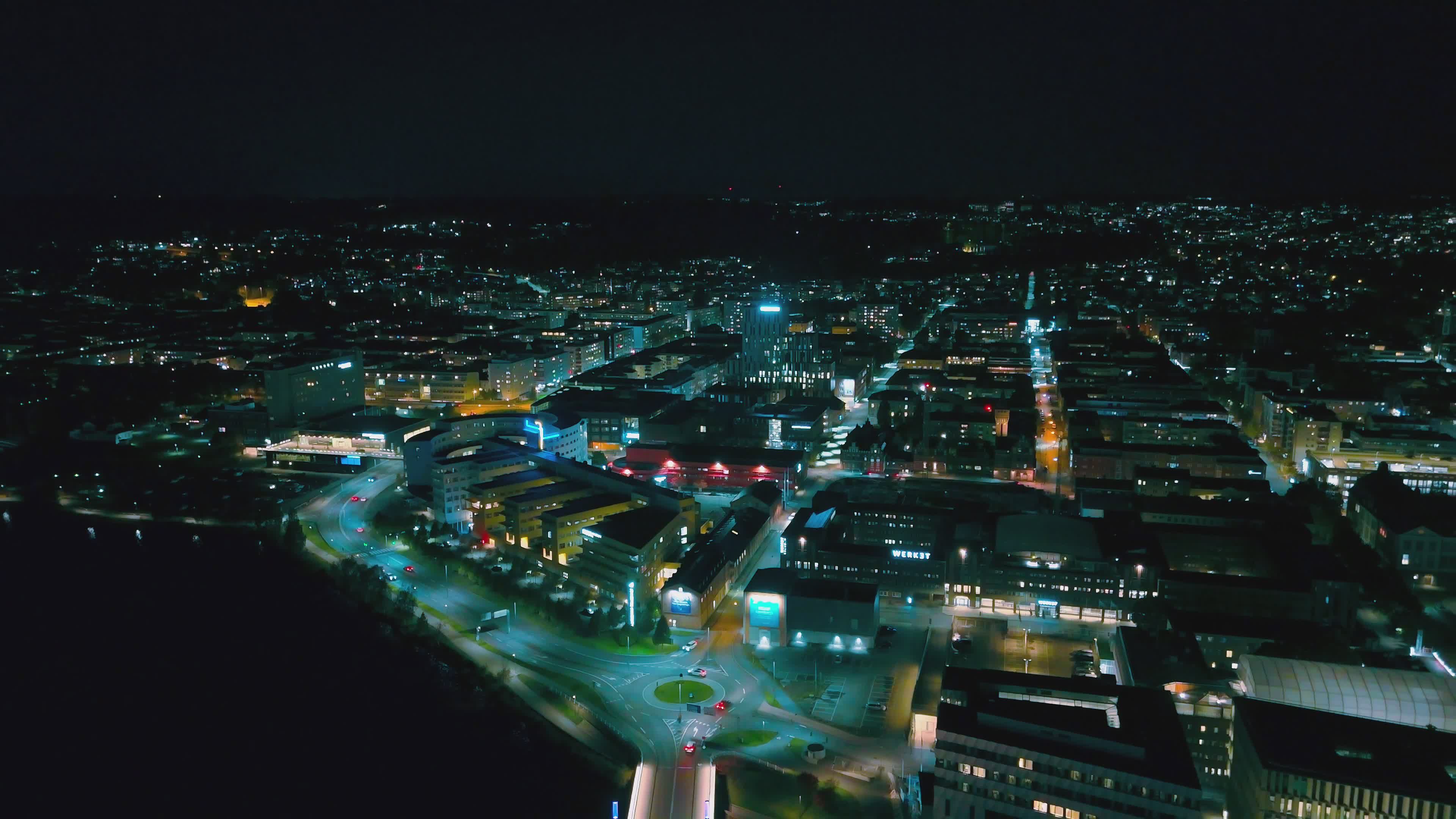 Breathtaking Aerial View of City Lights at Night Free Stock Video ...