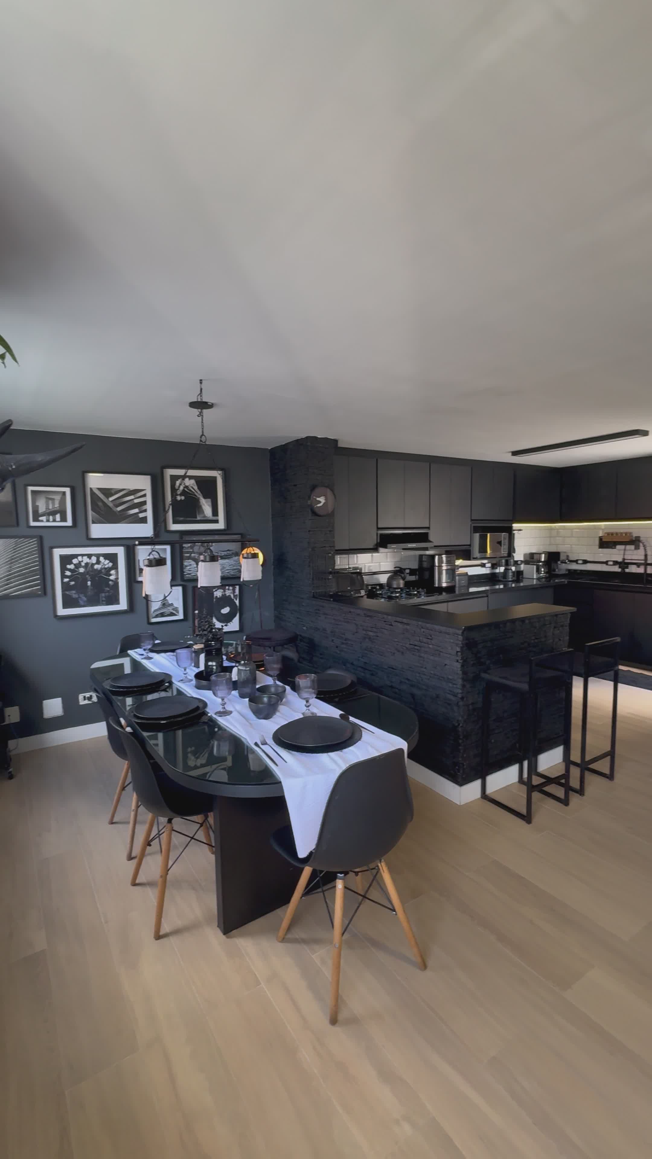 Modern Industrial Dining Kitchen Interior Design Free Stock Video ...