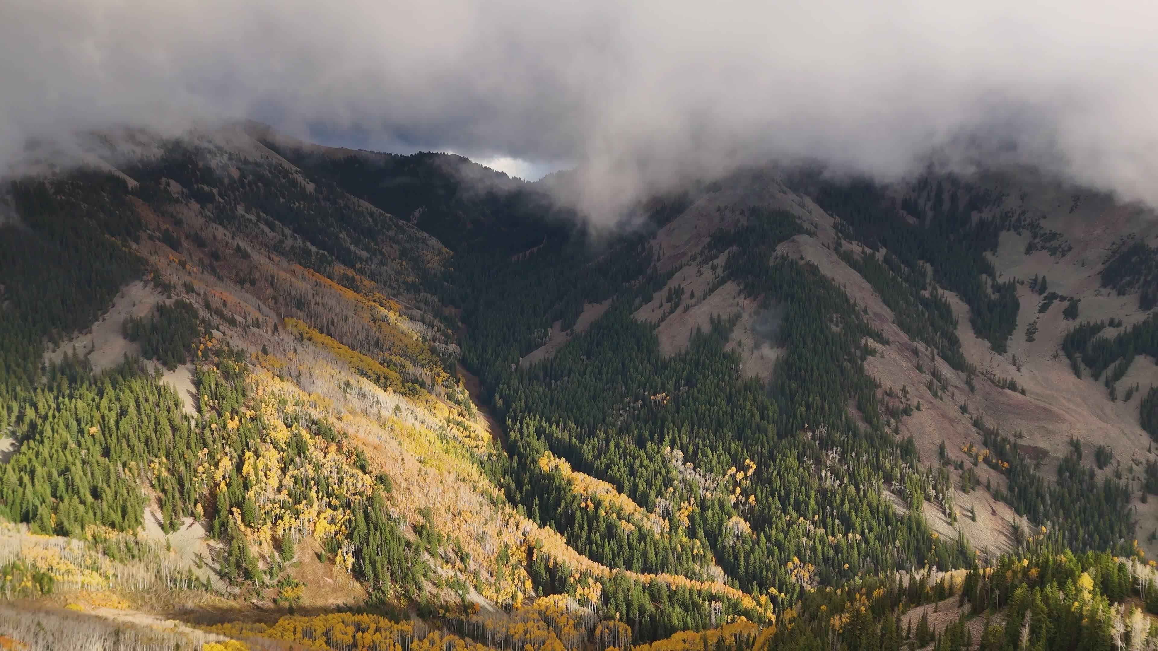 Stunning Aerial View of Autumn Mountain Range Free Stock Video Footage ...