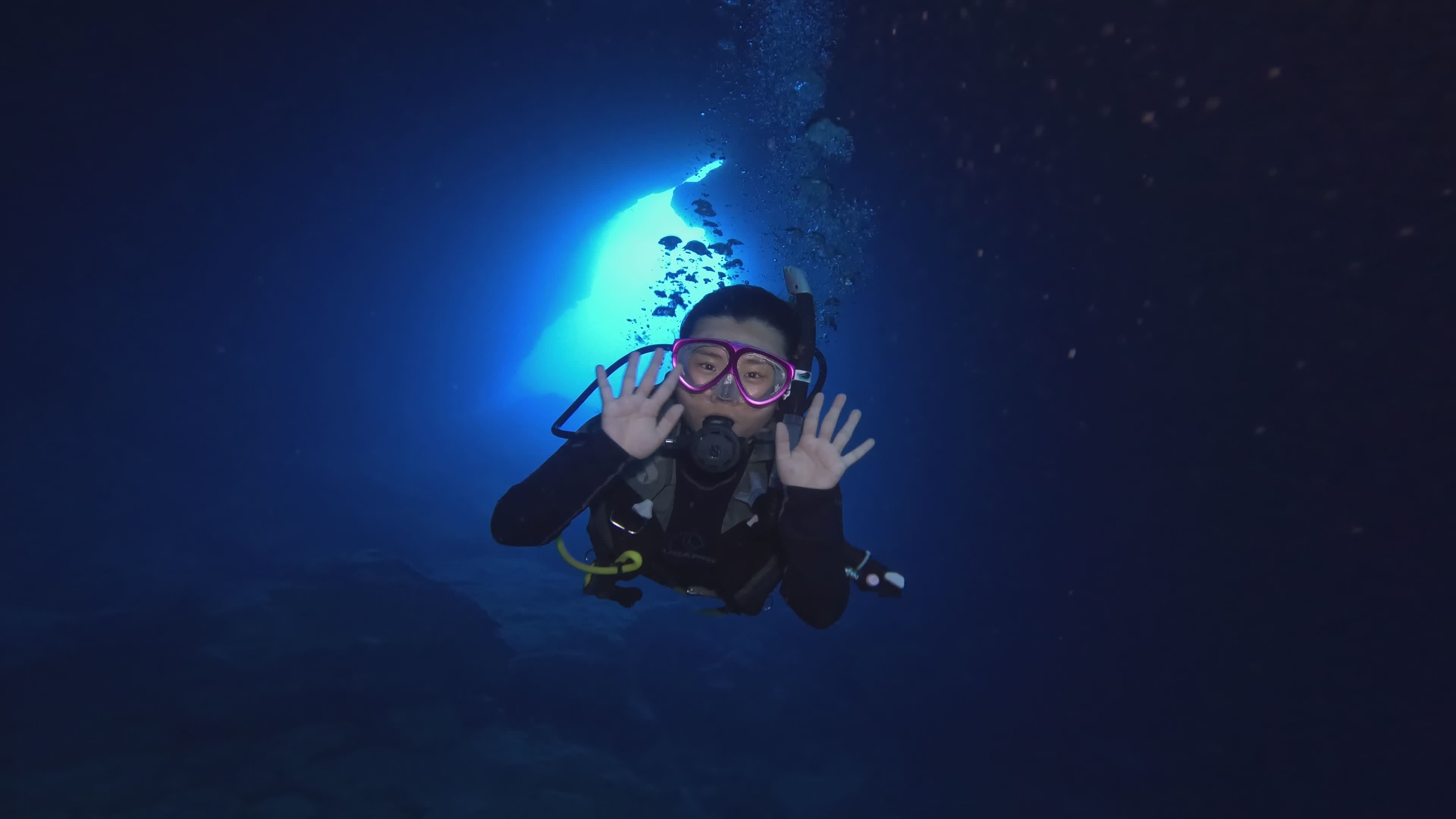 Joyful Underwater Scuba Dive Adventure Free Stock Video Footage ...