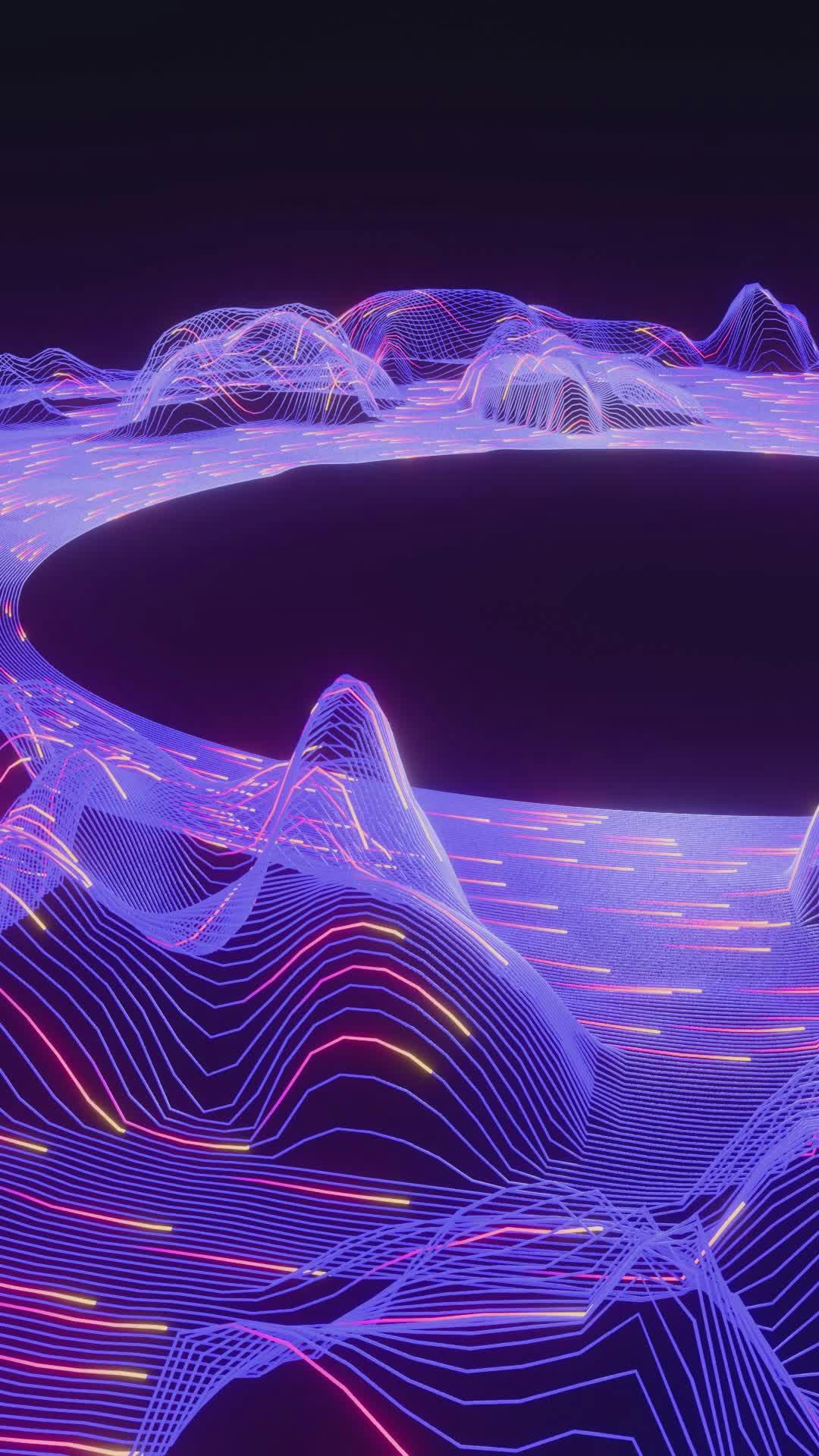 colorful abstract neon light waves animation 34336540