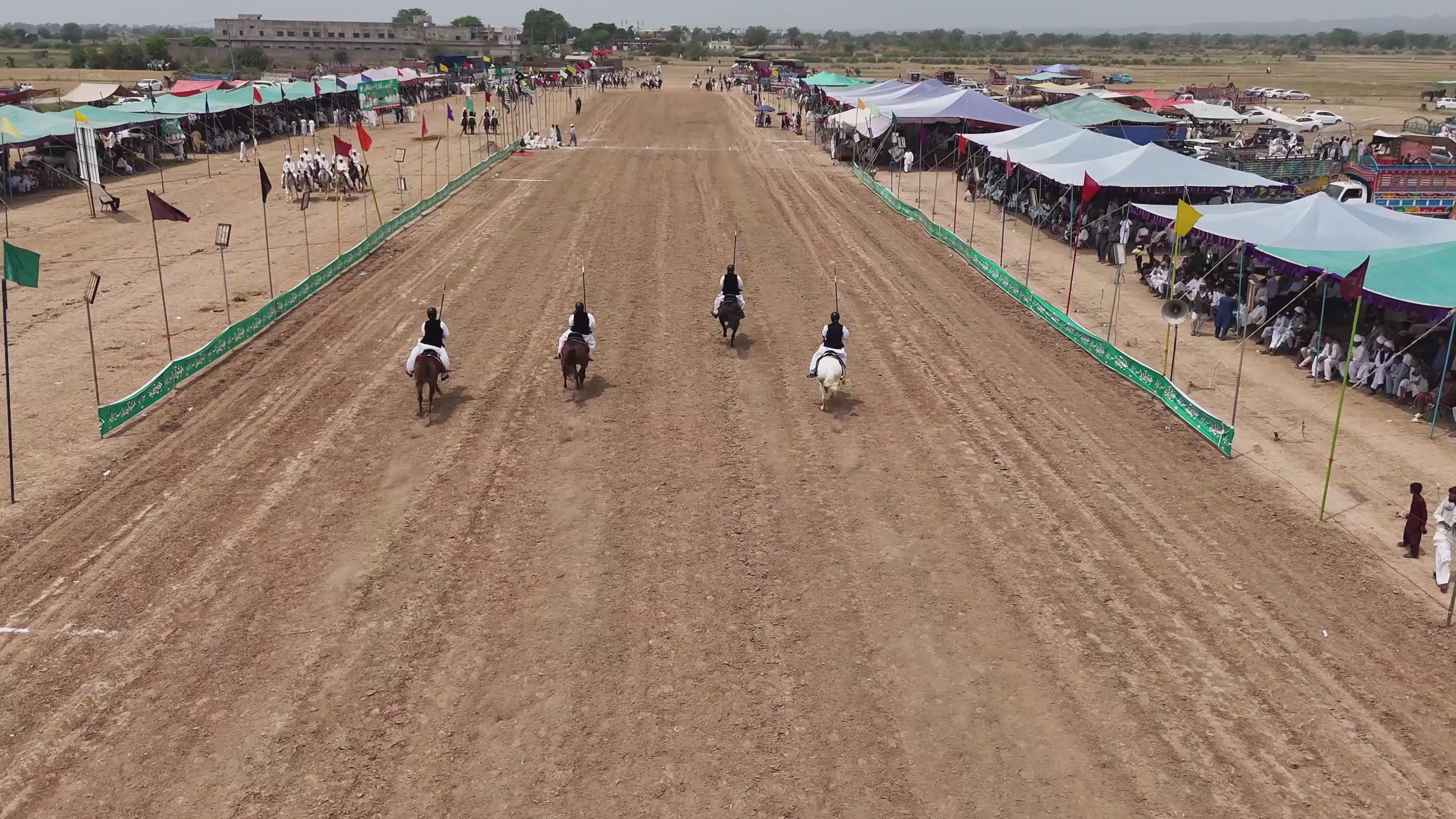 Traditional Horse Riding Event Aerial View Free Stock Video Footage ...