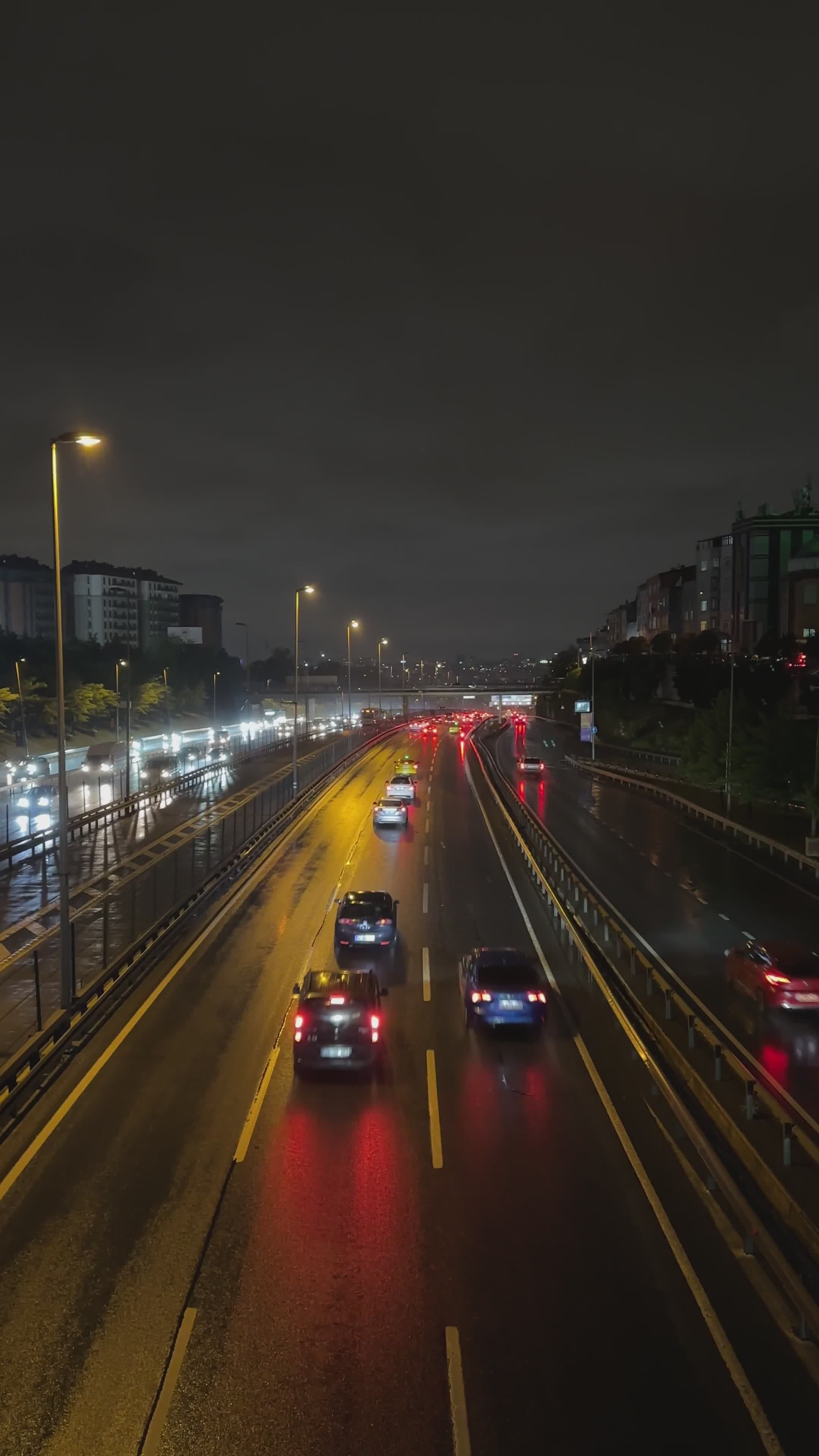 nighttime highway traffic with headlights and taillights 34364038 — free pexels stock footage
