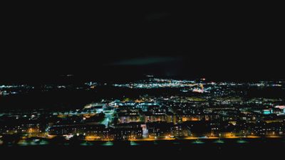 Stunning Aerial Night View of Urban Landscape Free Stock Video Footage ...