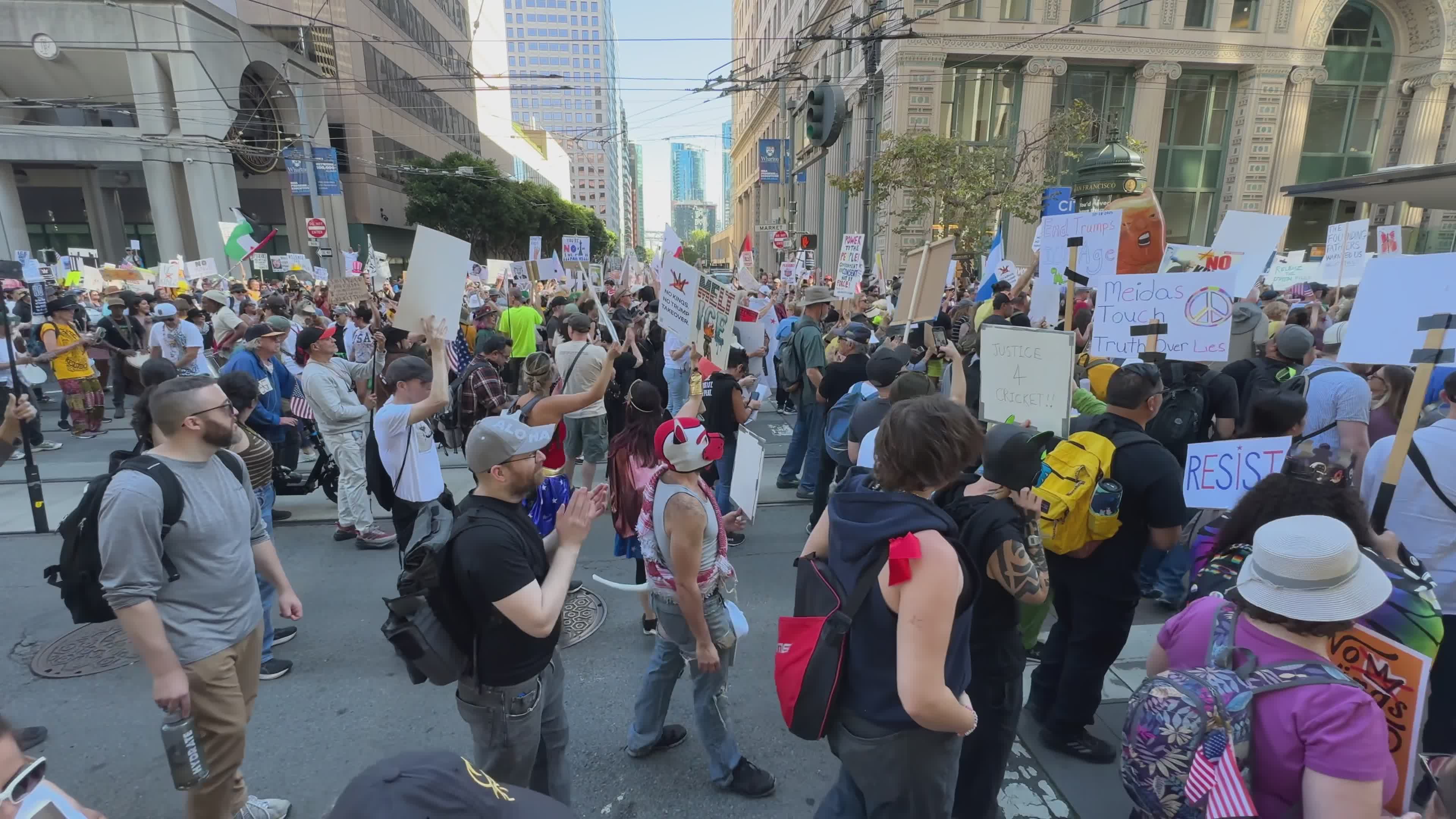 Vibrant Political Rally in Downtown San Francisco Free Stock Video ...