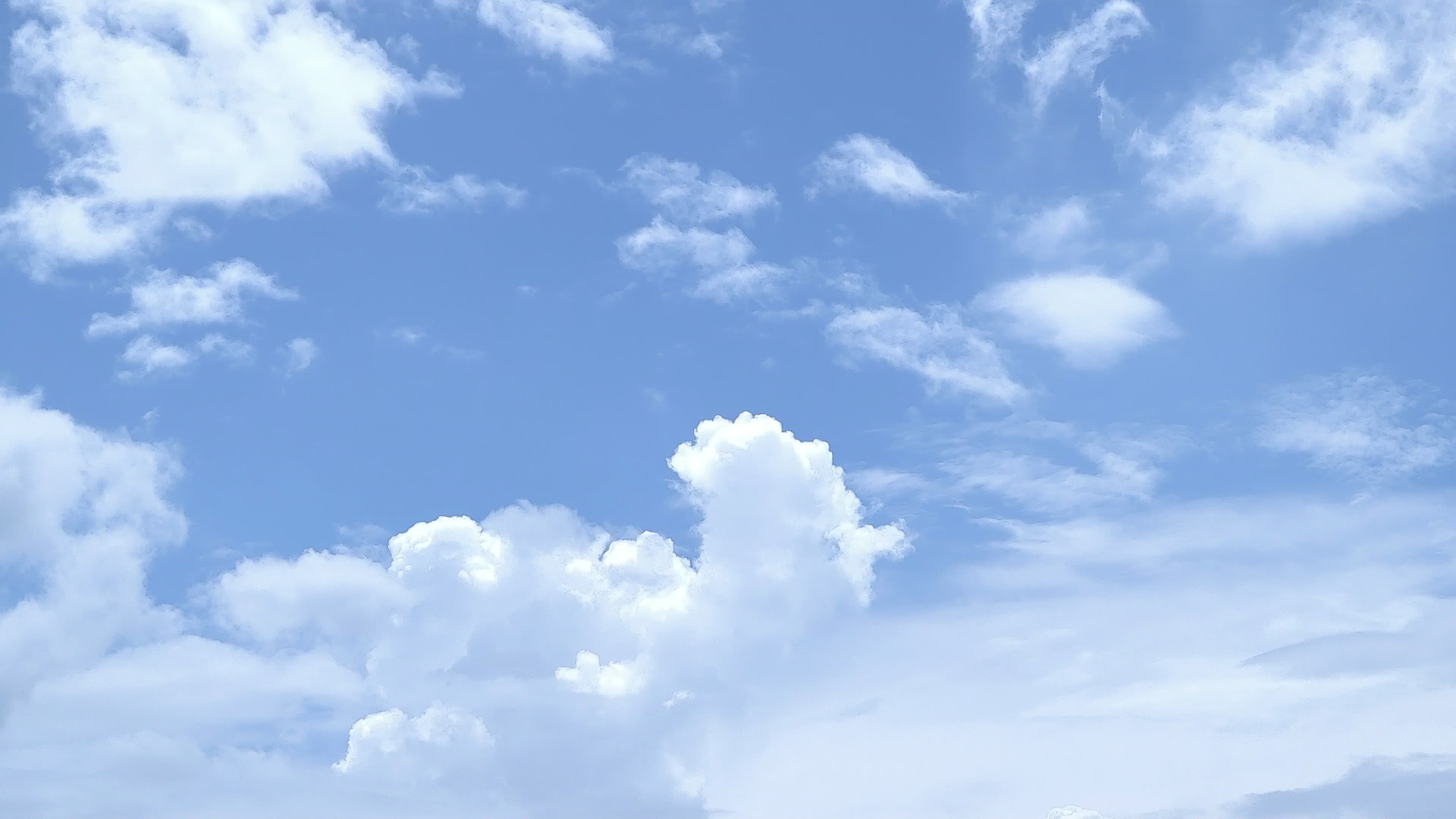 Serene Blue Sky with Fluffy White Clouds Free Stock Video Footage ...