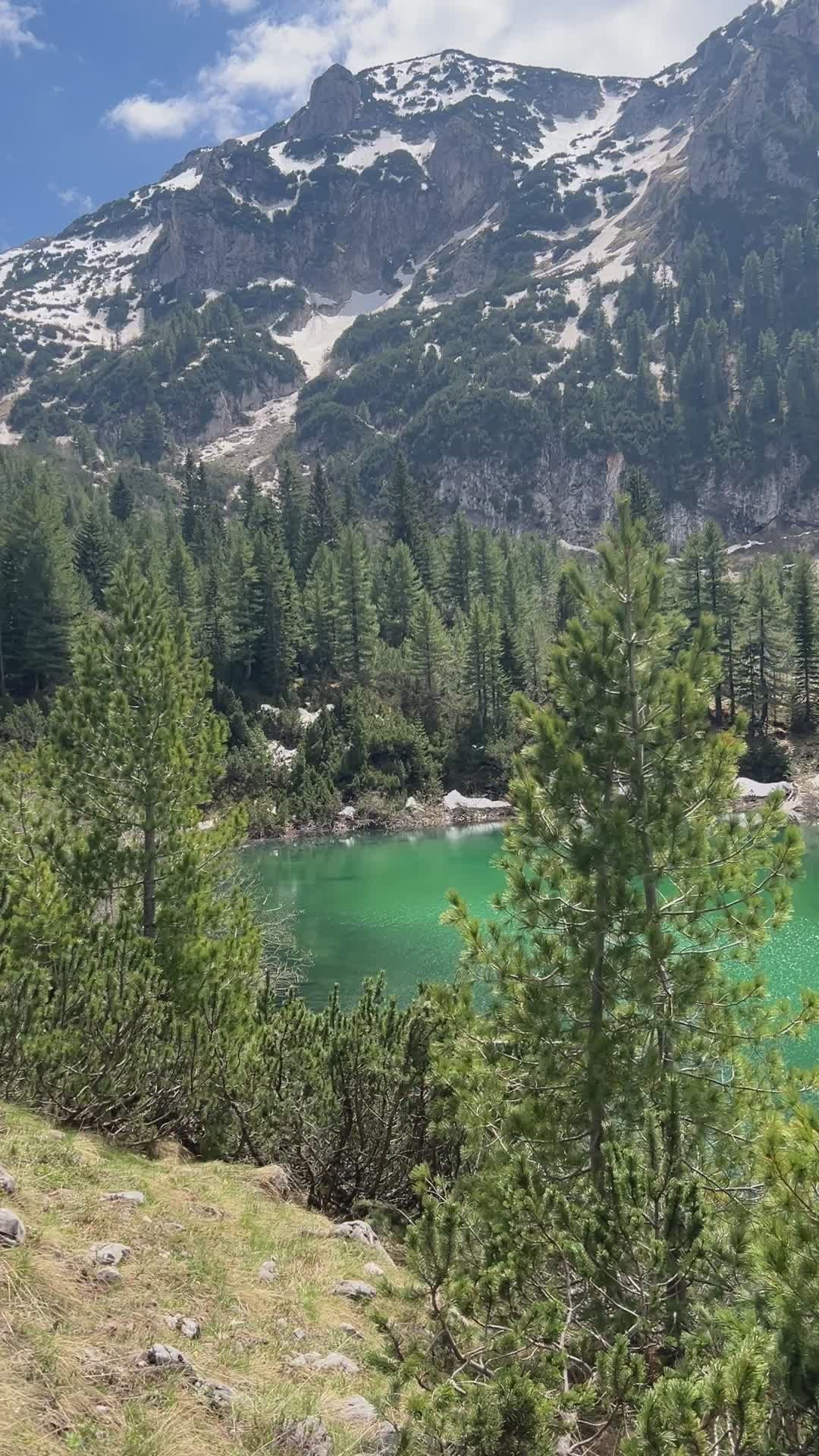 Breathtaking Alpine Lake with Snow-Capped Peaks Free Stock Video ...