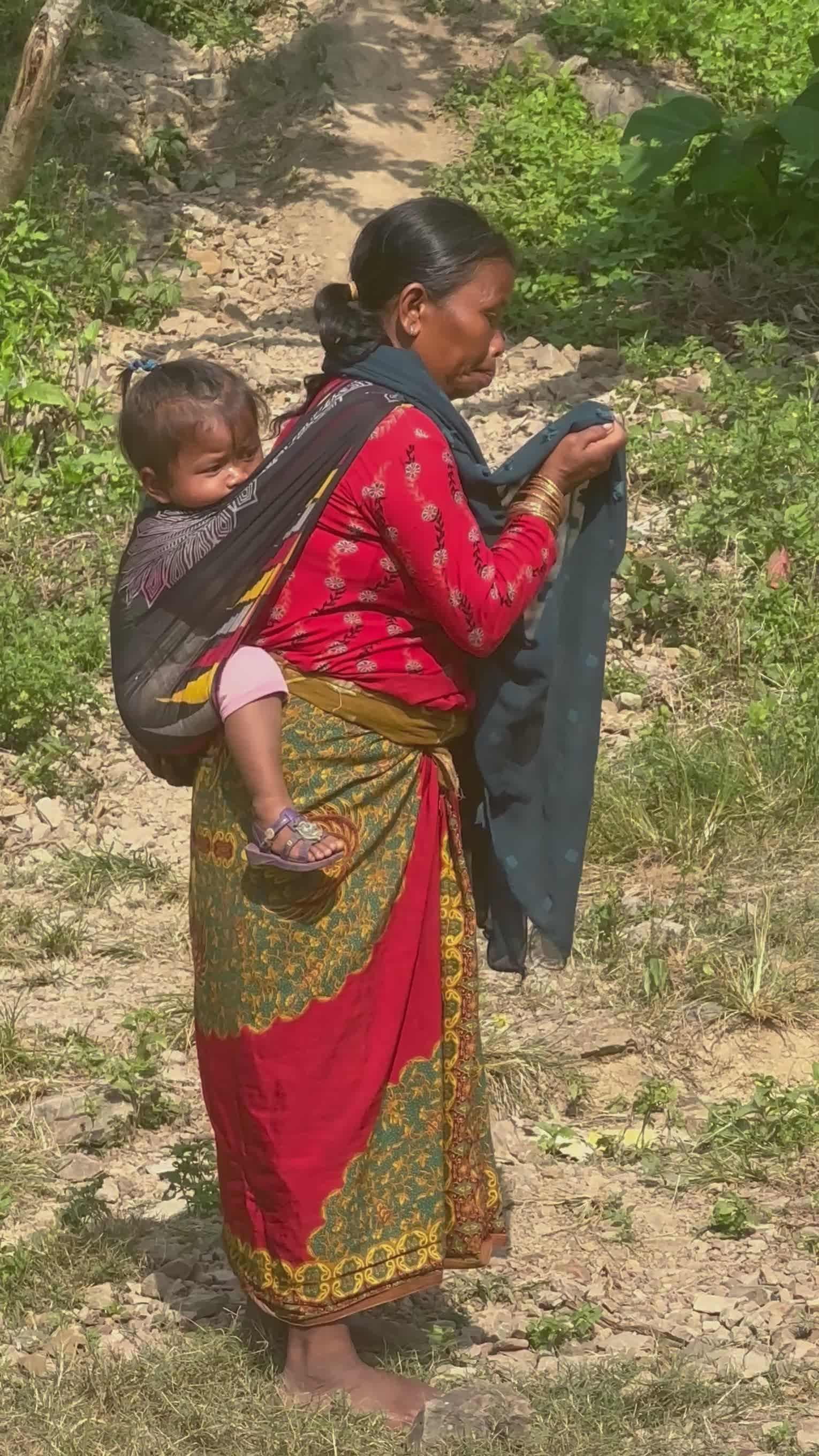 Mother Carrying Child on Outdoor Path Free Stock Video Footage, Royalty ...