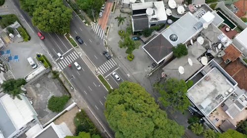 Drone Footage Of A Residential Community In An Urban Area