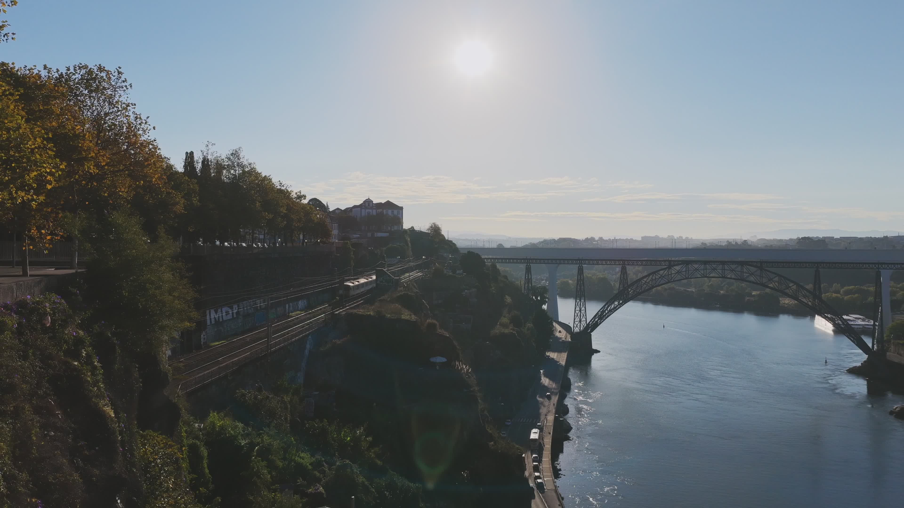 Beautiful Aerial View of Porto's Iconic Bridge Free Stock Video Footage ...