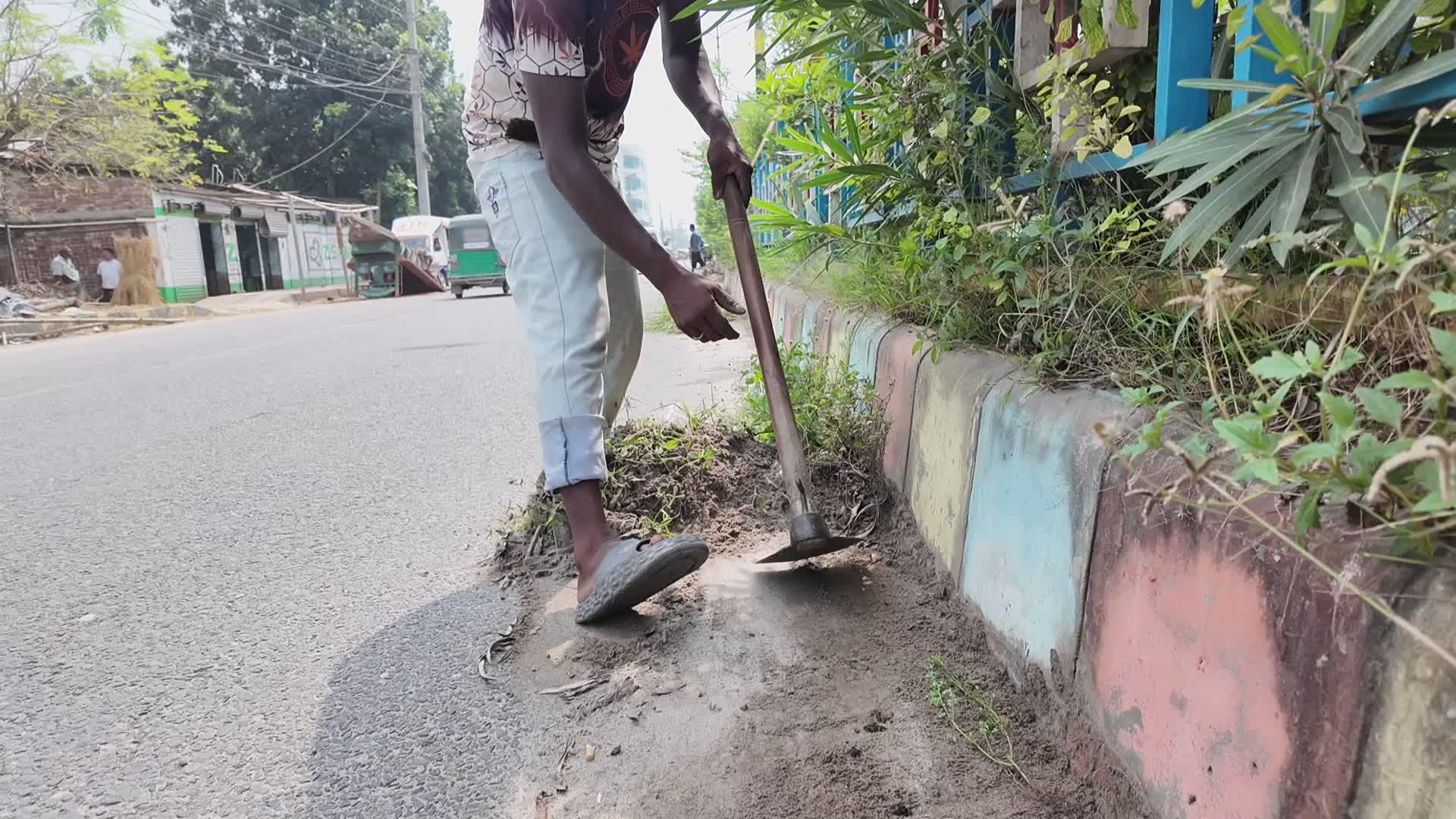 Street Cleaning by Roadside Worker Free Stock Video Footage, Royalty ...