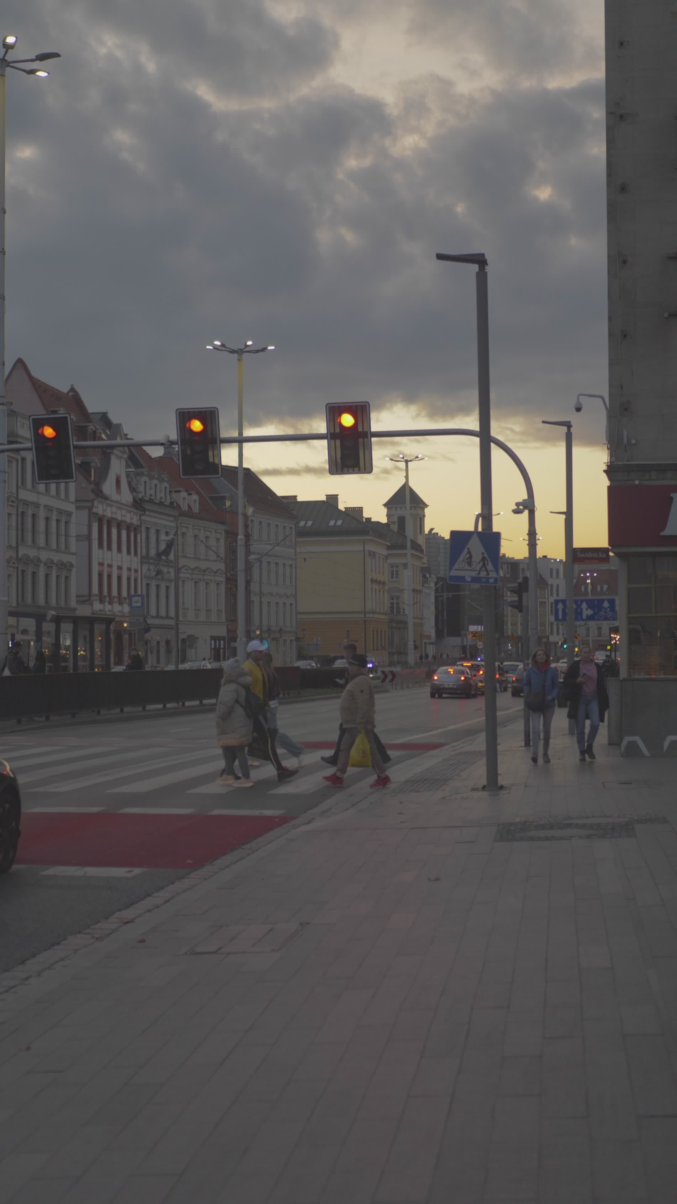 busy urban street at evening with traffic lights 34405269 — free pexels stock footage