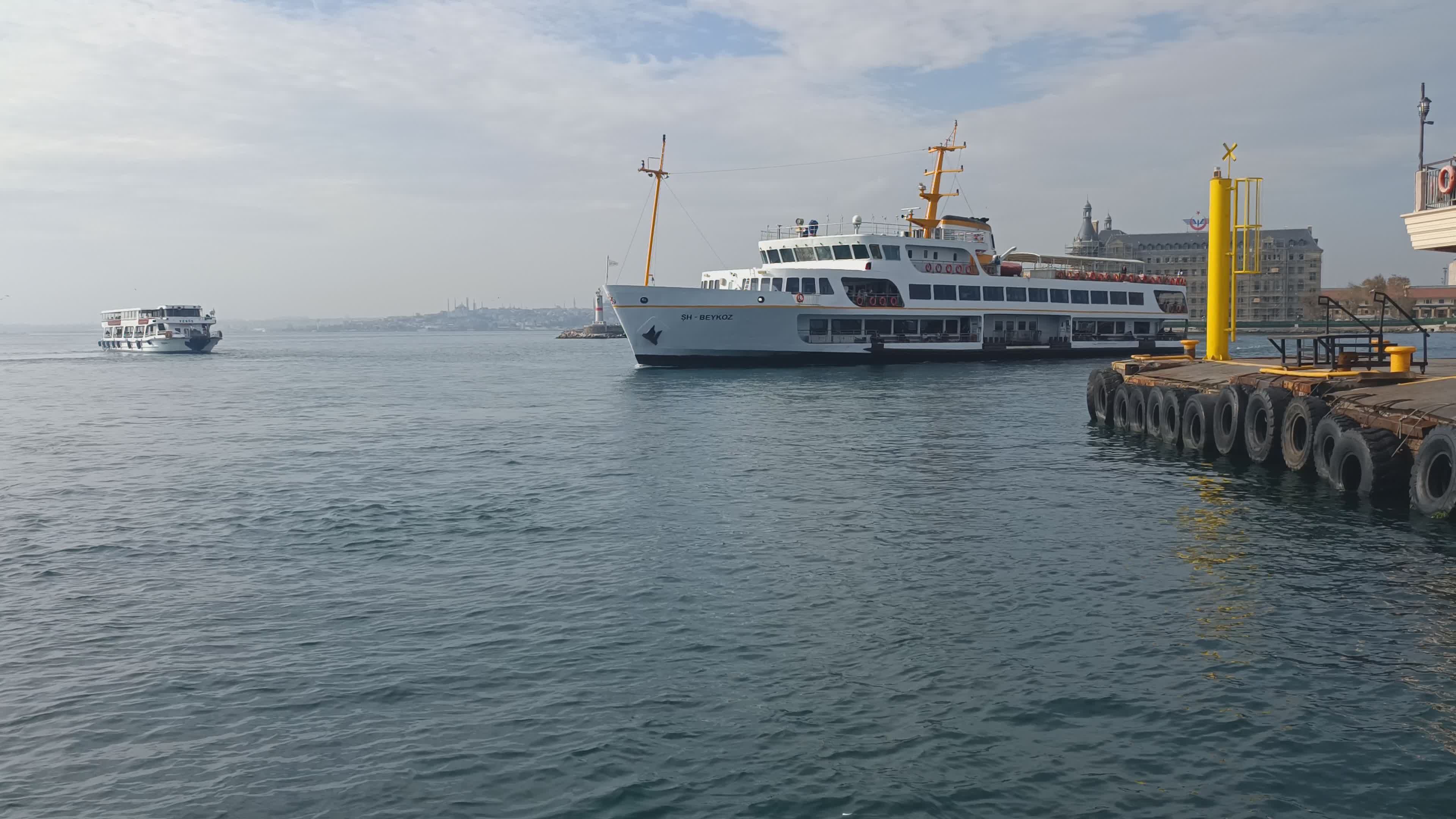 Scenic Ferry Ride Along Bustling Waterfront Free Stock Video Footage ...