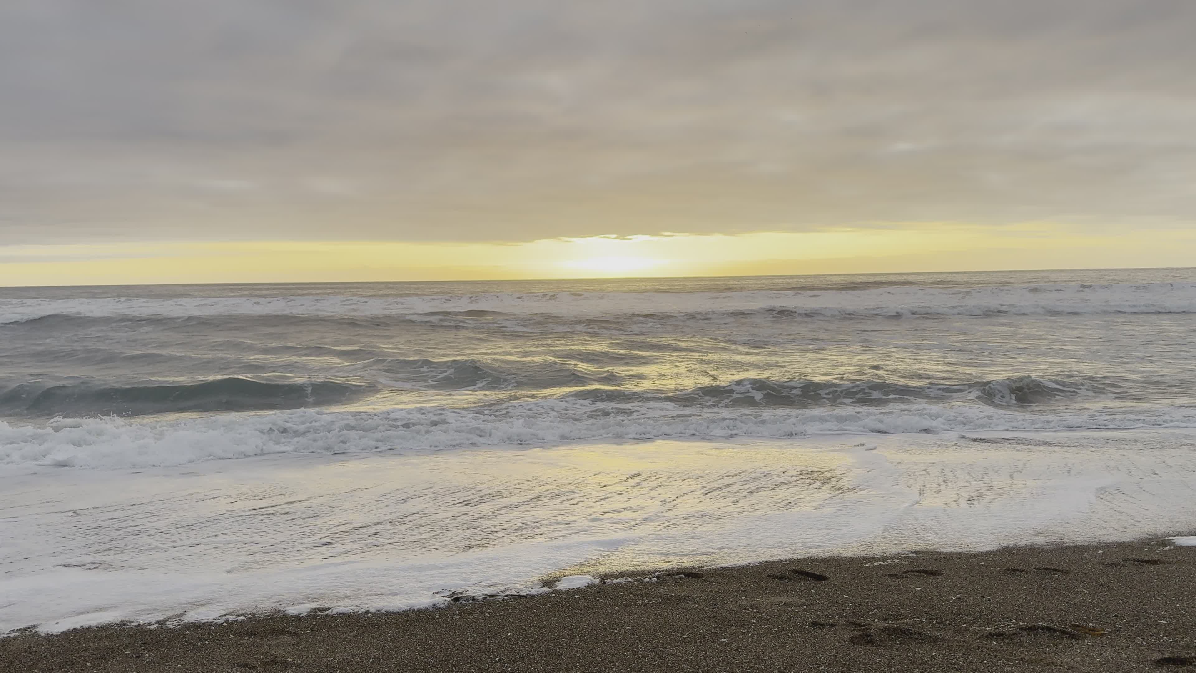 Peaceful Beach Sunset with Waves and Clouds Free Stock Video Footage ...