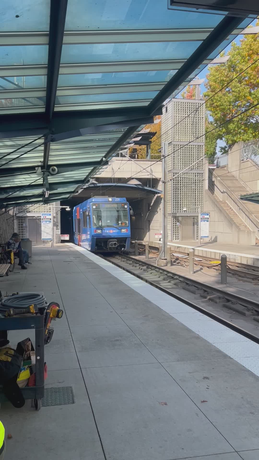 Blue Train Arrives at Outdoor Station Free Stock Video Footage, Royalty ...