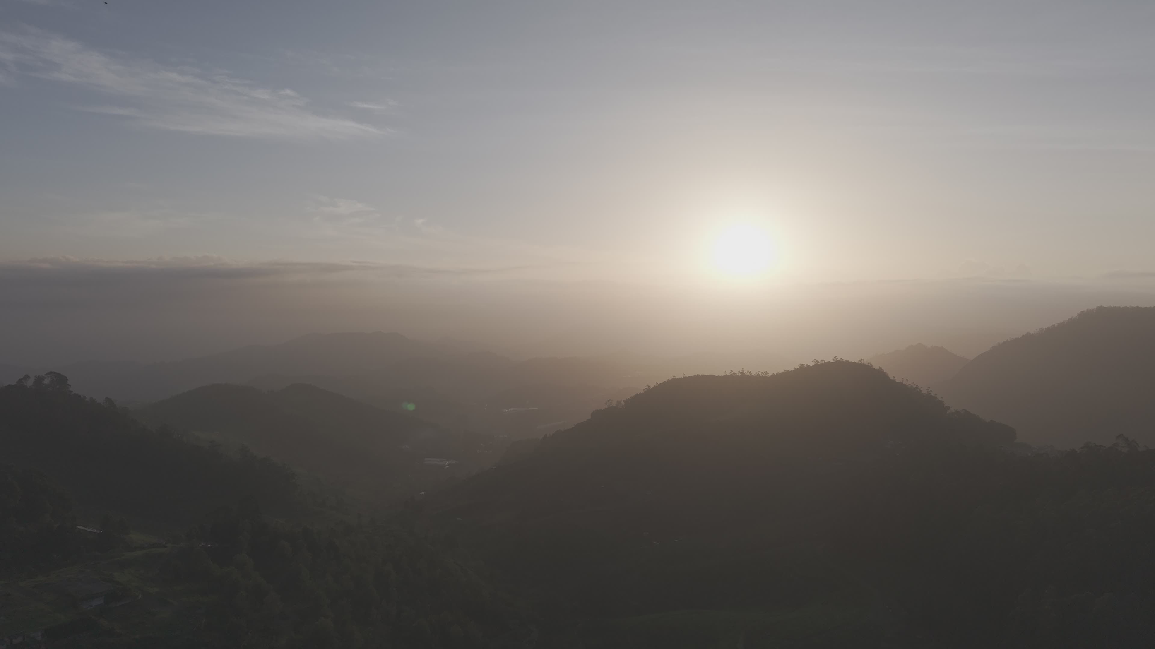 Stunning Aerial Sunrise Over Mountain Range Free Stock Video Footage ...