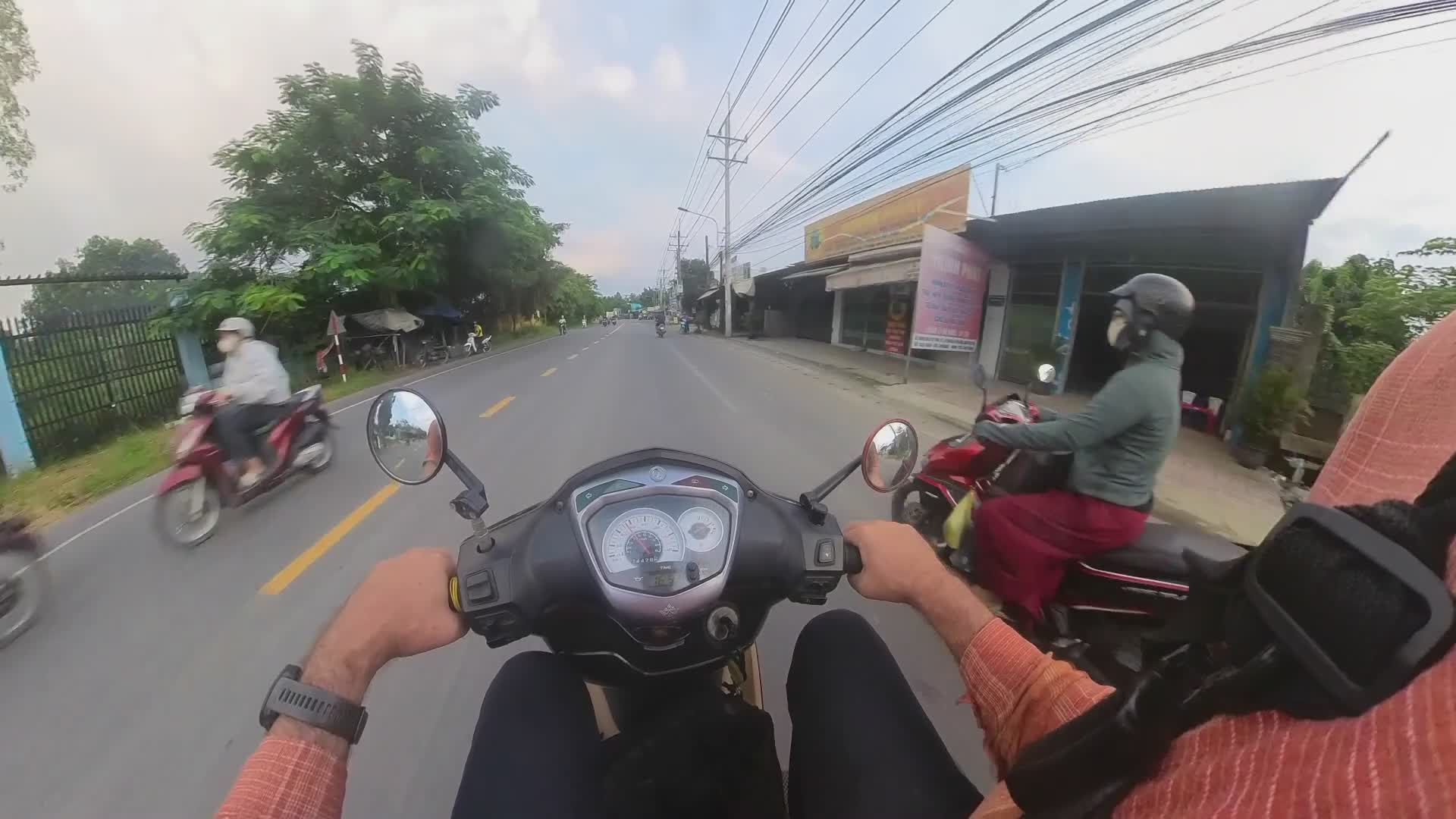 Scenic Motorcycle Ride Through Lush Green Countryside Free Stock Video ...