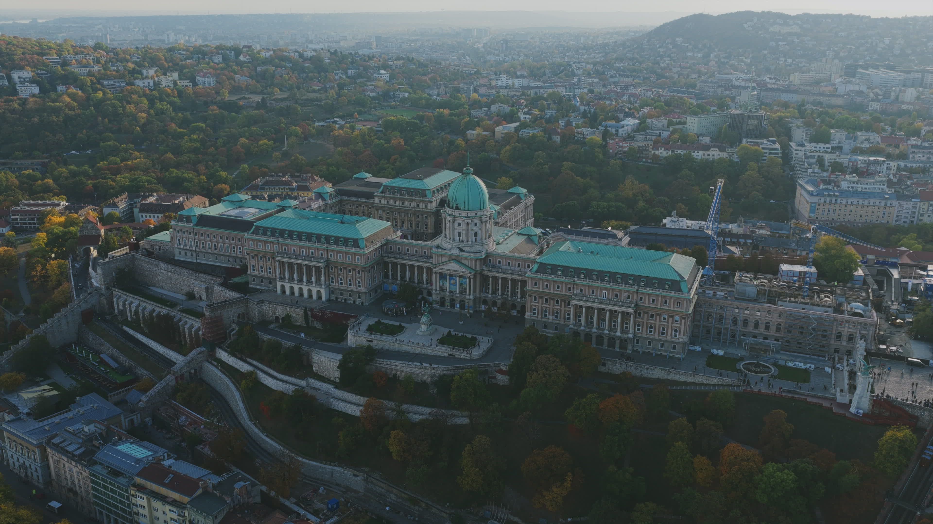 Majestic Aerial View of Budapest's Buda Castle Free Stock Video Footage ...