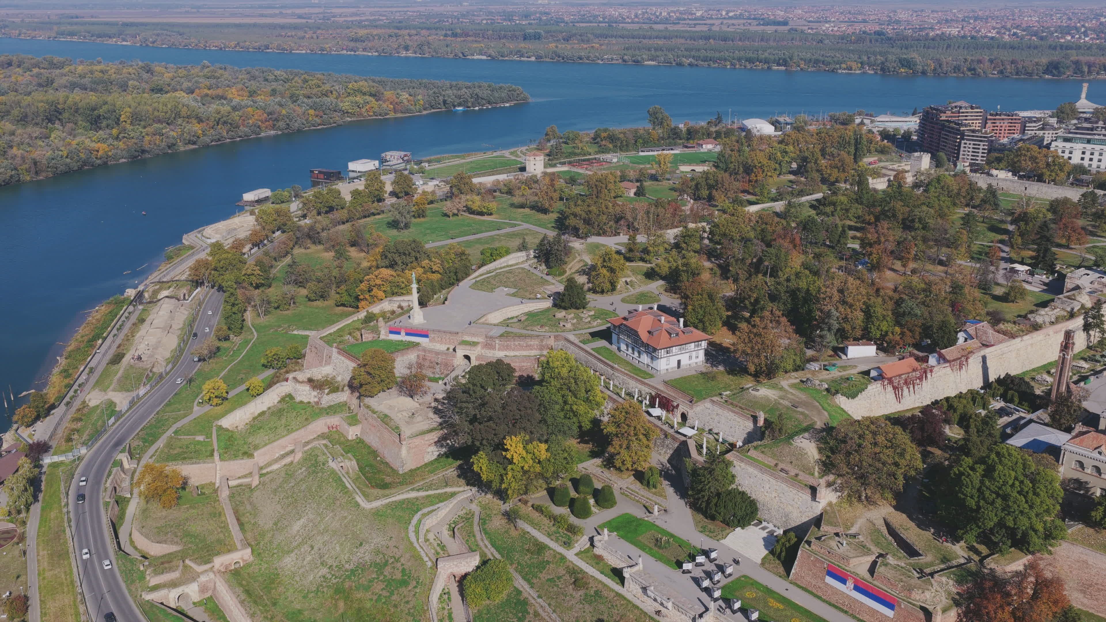 Aerial View of Historic Belgrade Fortress Free Stock Video Footage ...