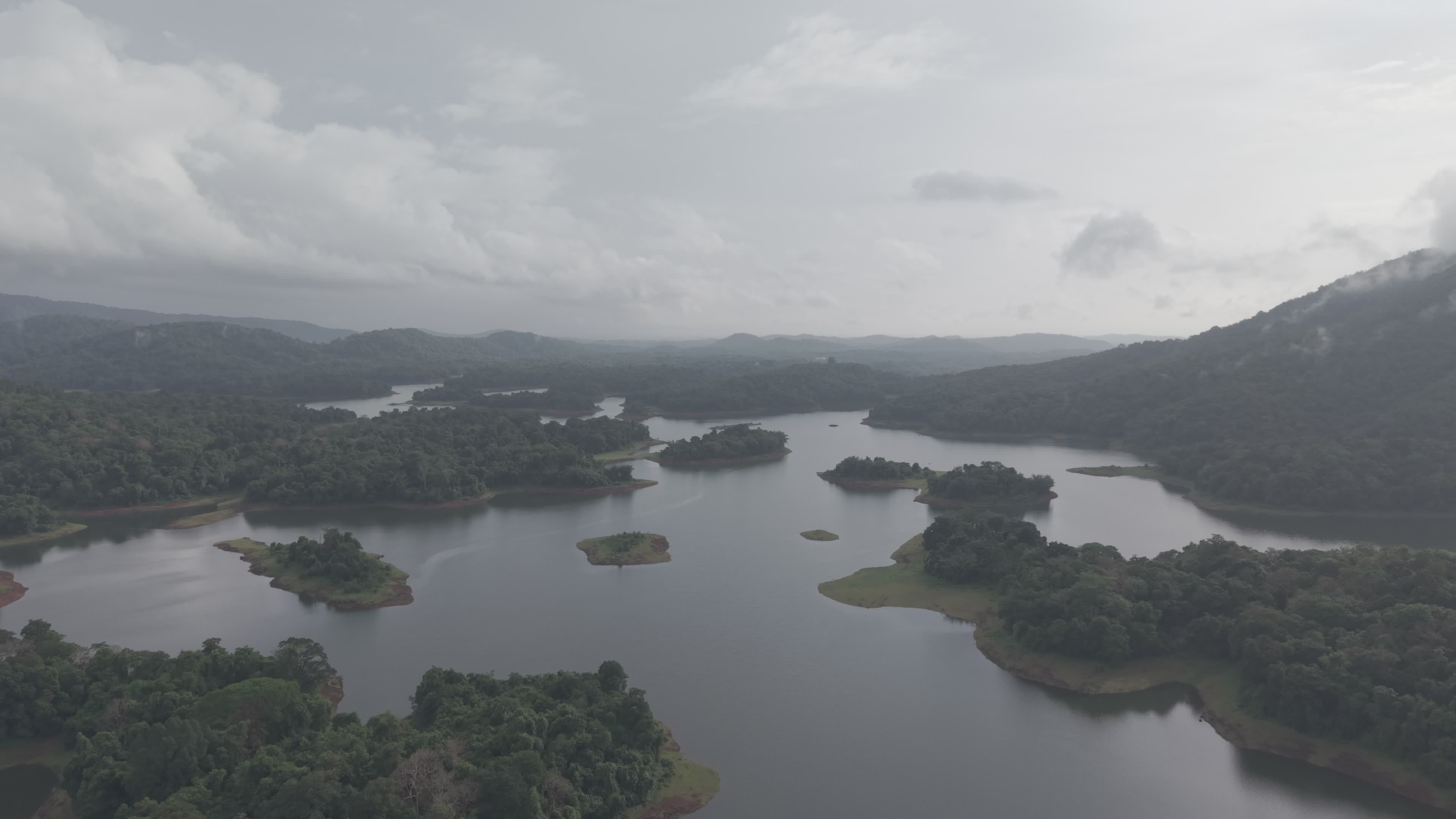 Aerial View of Serene Forest and Lake Landscape Free Stock Video ...