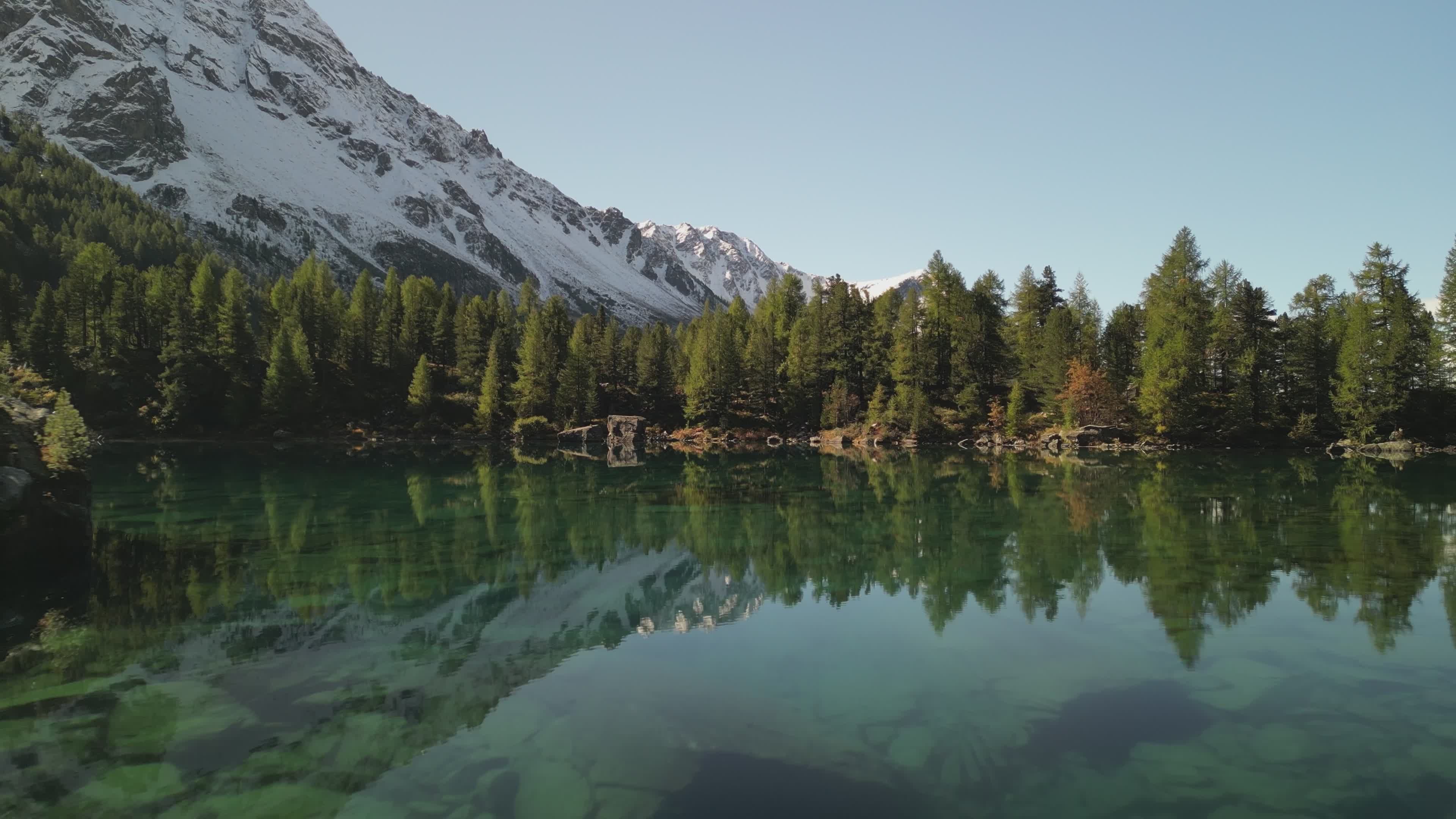 Breathtaking Mountain Lake Aerial View Free Stock Video Footage ...