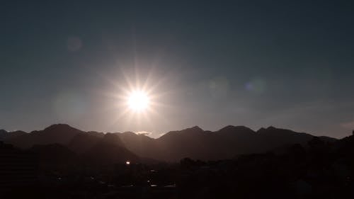 太阳落山的延时镜头